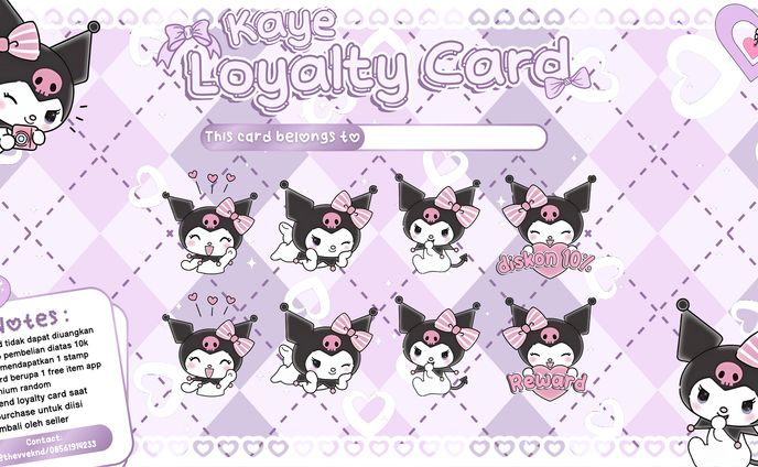 [Custom] Kku-Kkuromi??! 💜💗💜💗 - Loyalty Card Digital