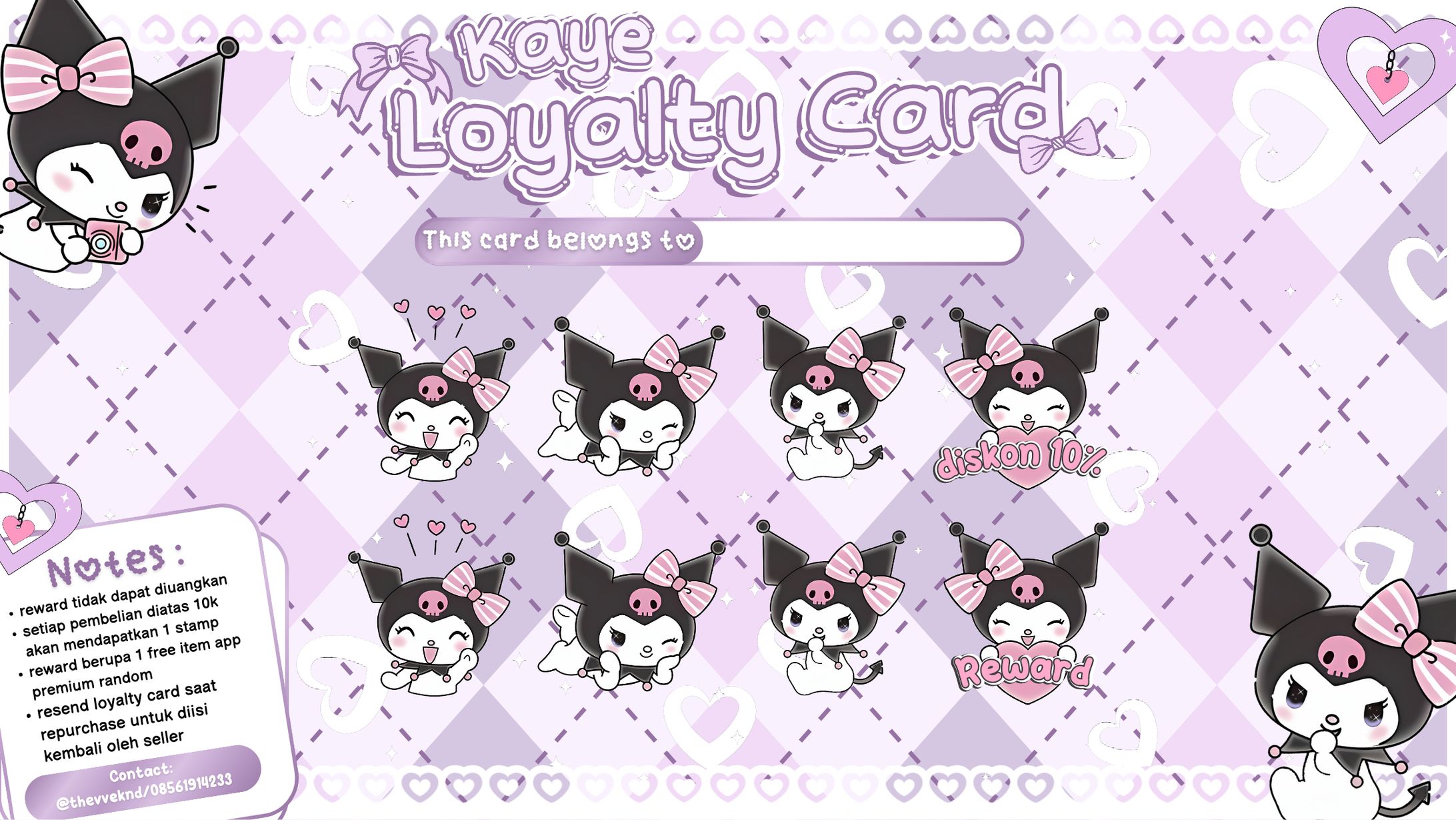 [Custom] Kku-Kkuromi??! 💜💗💜💗 - Loyalty Card Digital-1