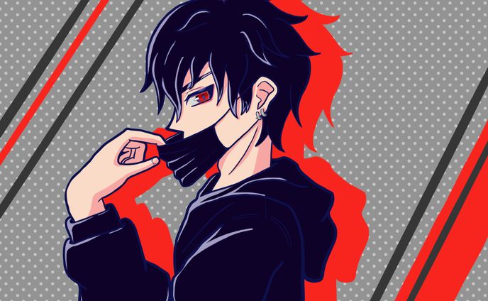 黒マスク男子
