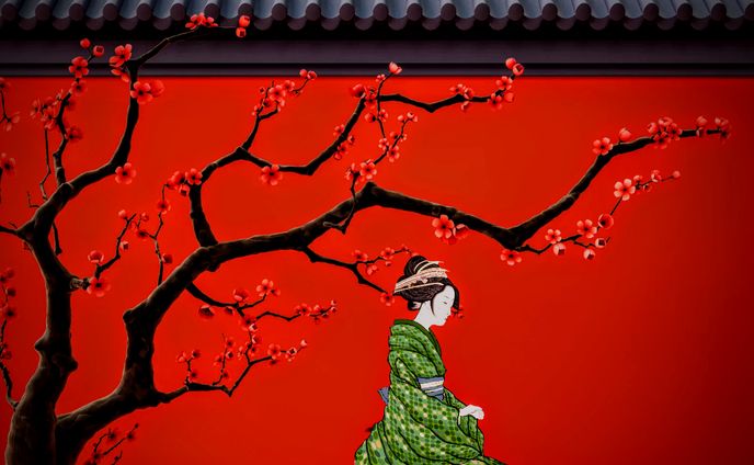 梅　美人画