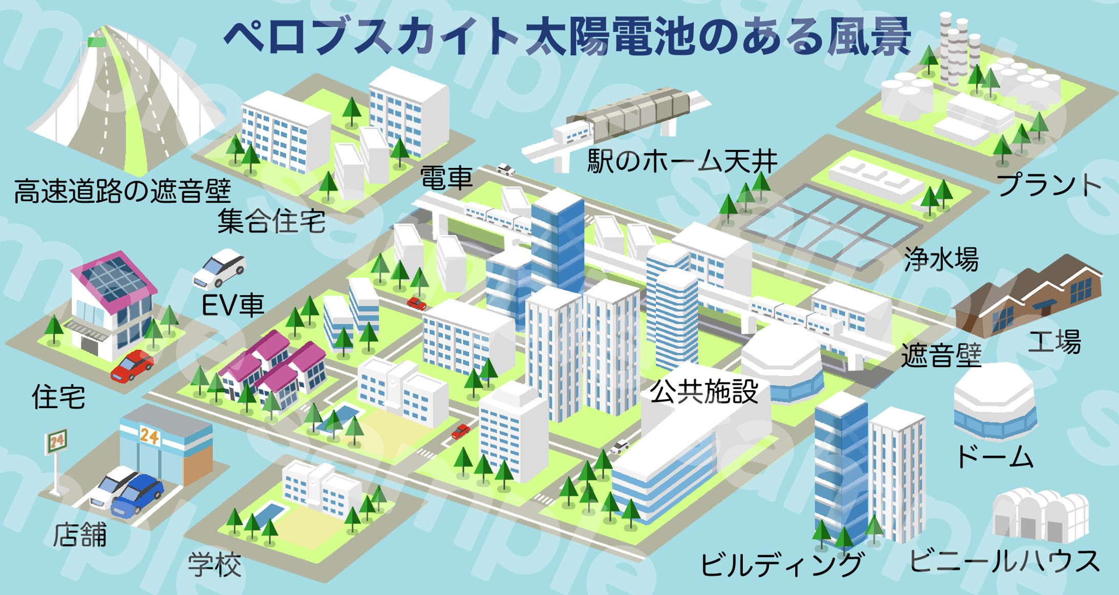 ペロブスカイト太陽電池のある風景sample-1