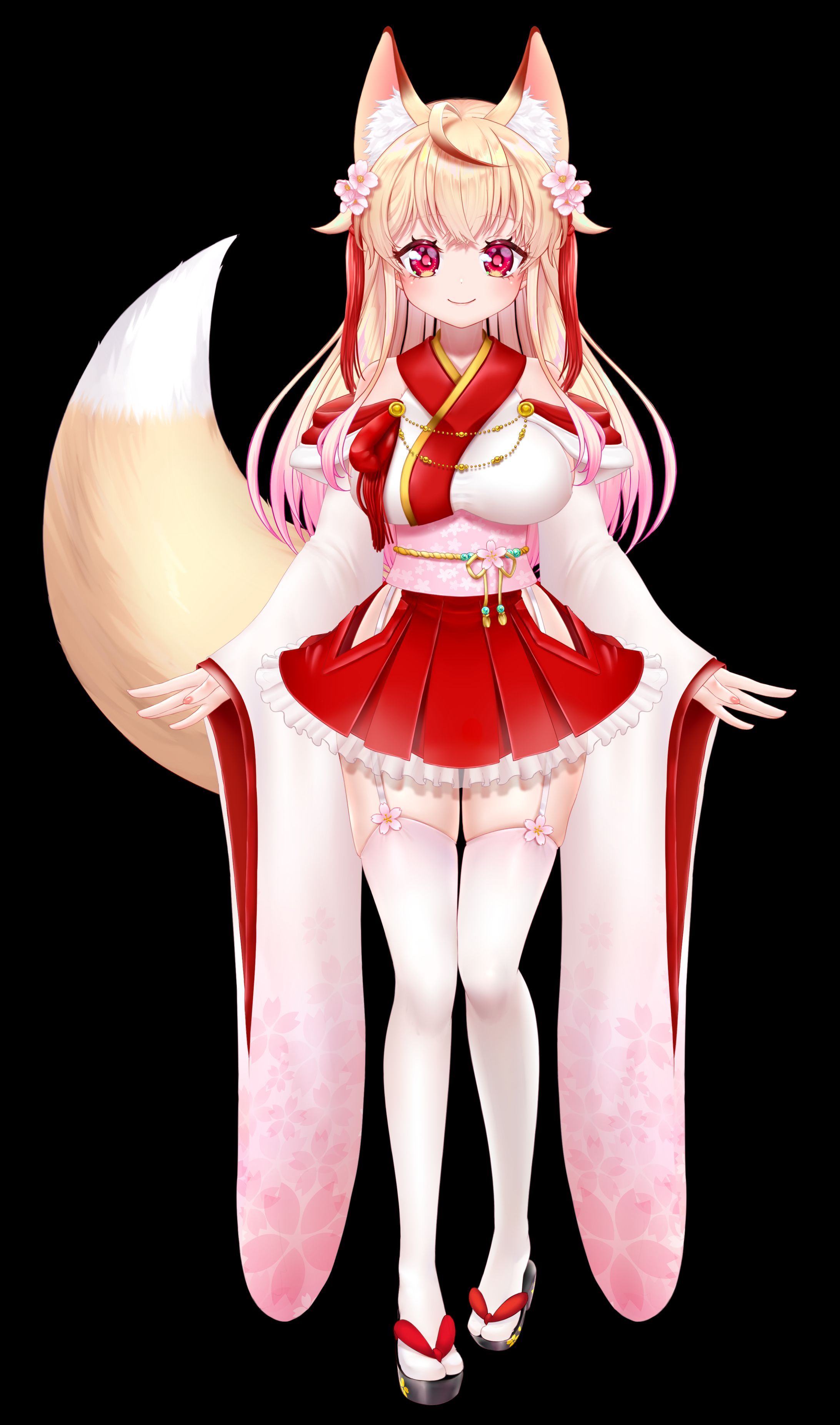 「狐桜こはく様」Live2Dイラスト、キャラクターデザイン-1