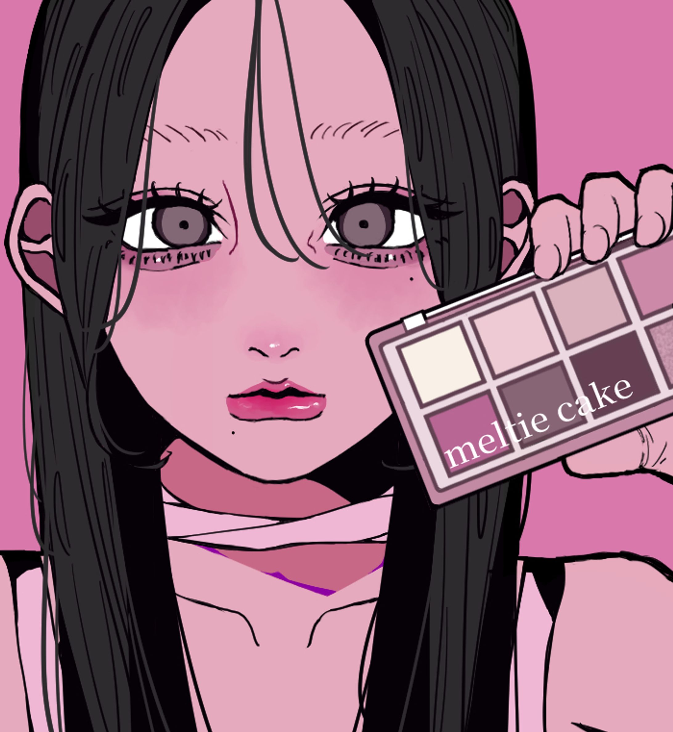 自作アイシャドウ『melty cake』の広告イラスト-1