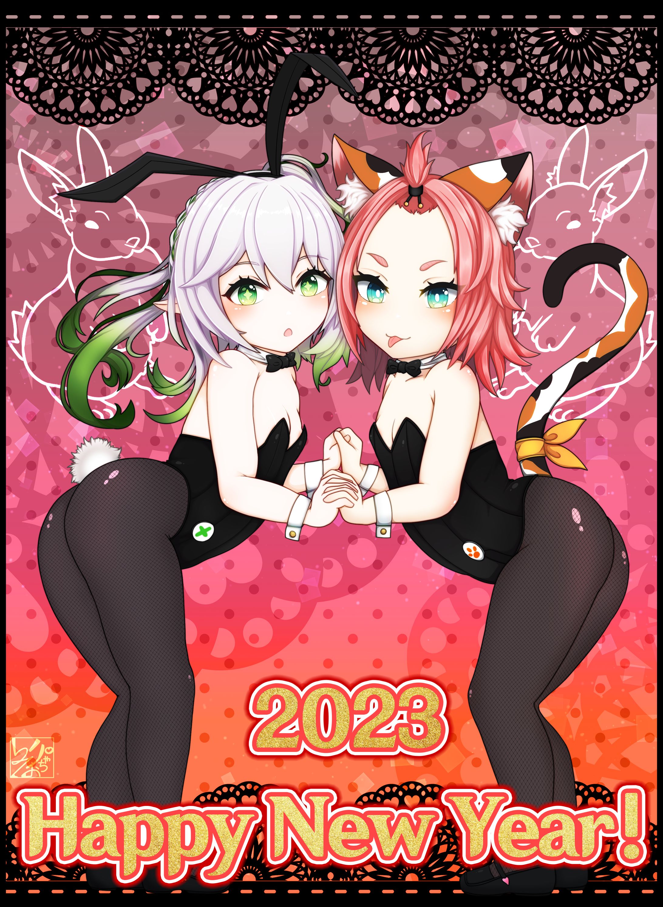 🌅【原神】ナヒーダとディオナ年越しバニー🎍-1