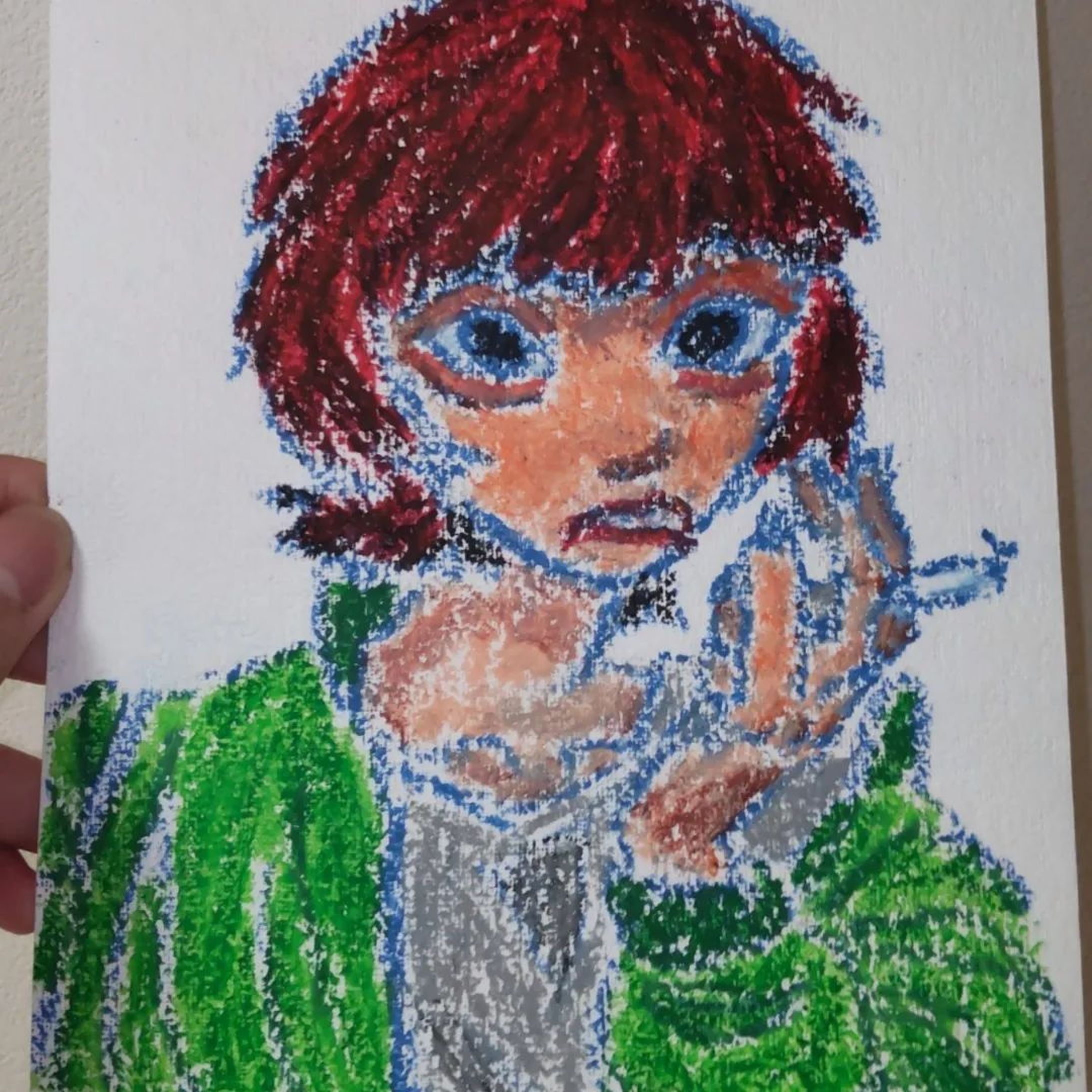 初めてまともにクレヨンで描きました⁡ ⁡難しいですね…⁡ ⁡ #クレヨン画