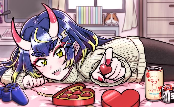 鬼ヶ島いずも バレンタイン用イラスト