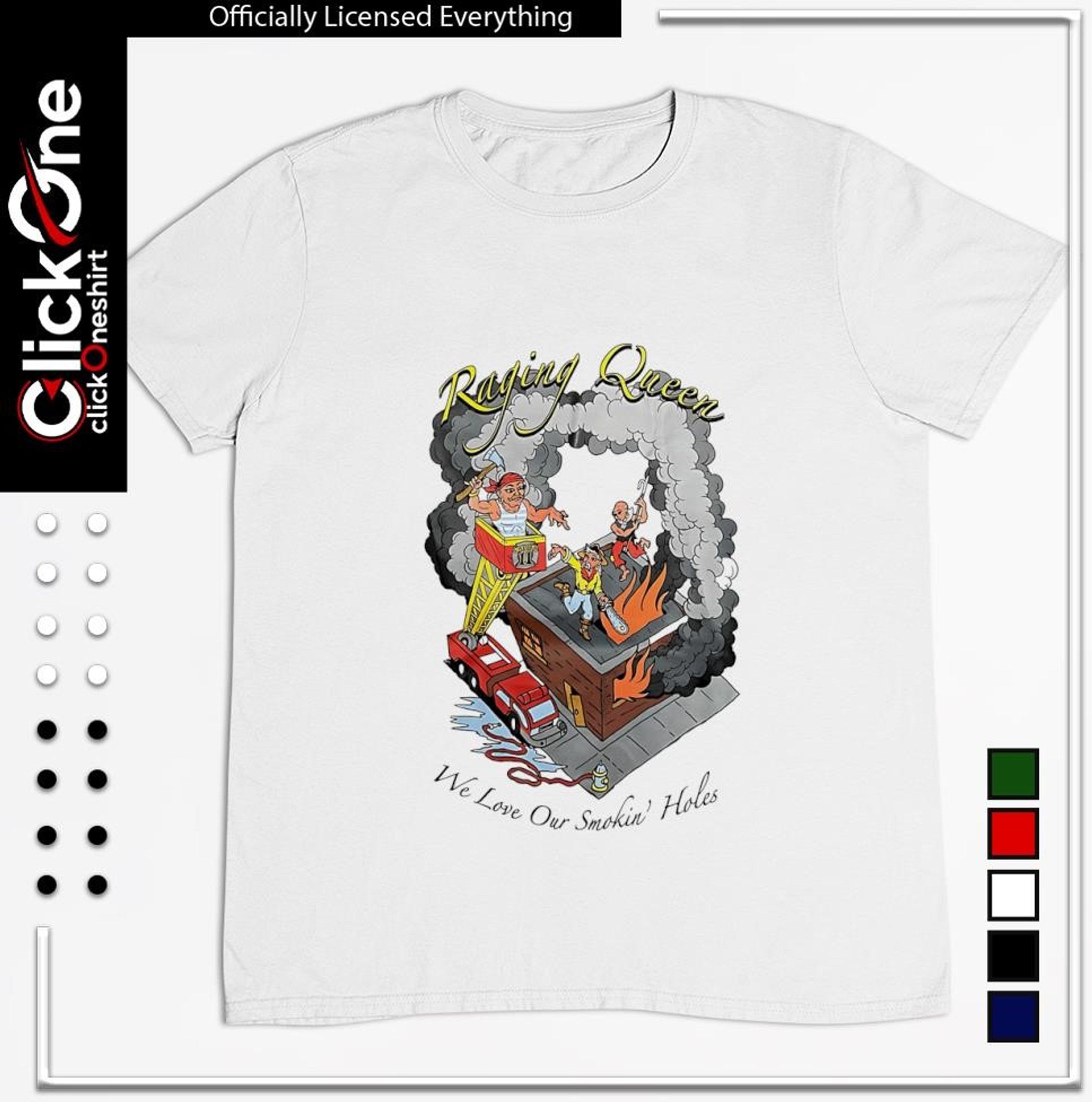 Raging Queen – Smokin’ Holes Retro Tee-1