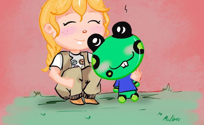 Biscuit - AC villager birthday illustration 