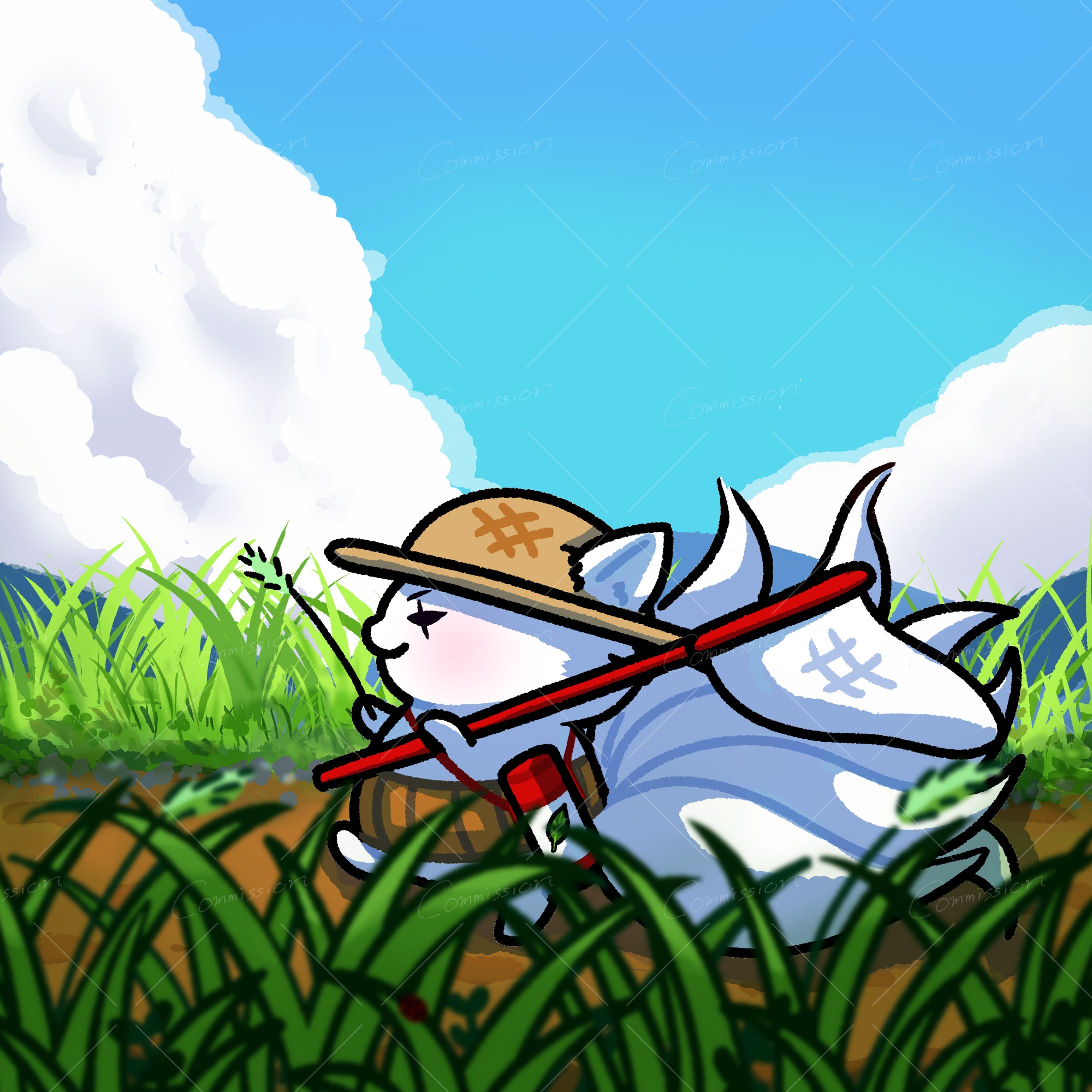 【commission】狐師たんたん様   一枚絵   （8月）-1