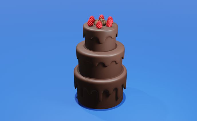3Dモデリング 3段ケーキ