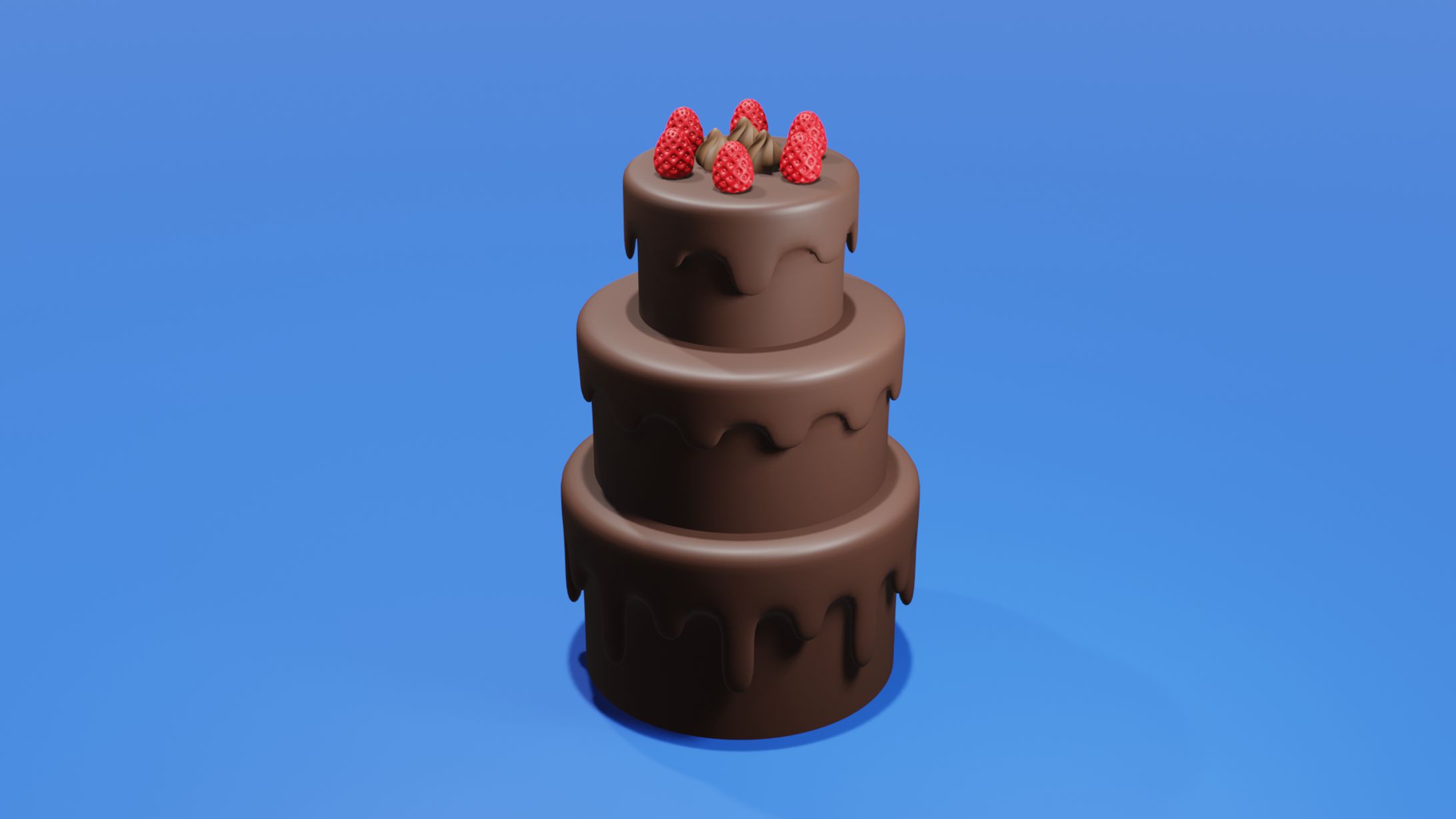 3Dモデリング 3段ケーキ-1