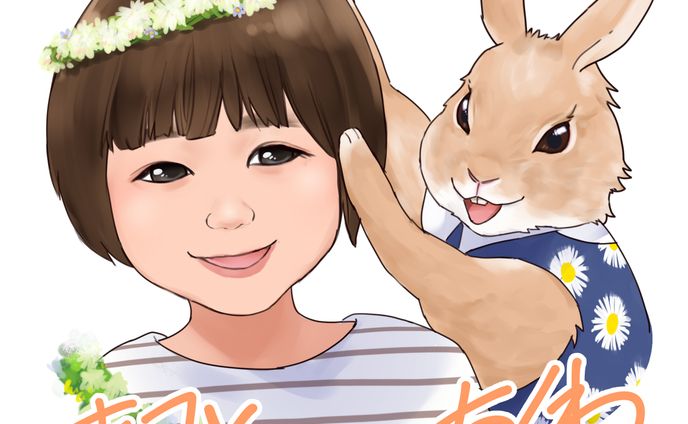 動物と人　似顔絵