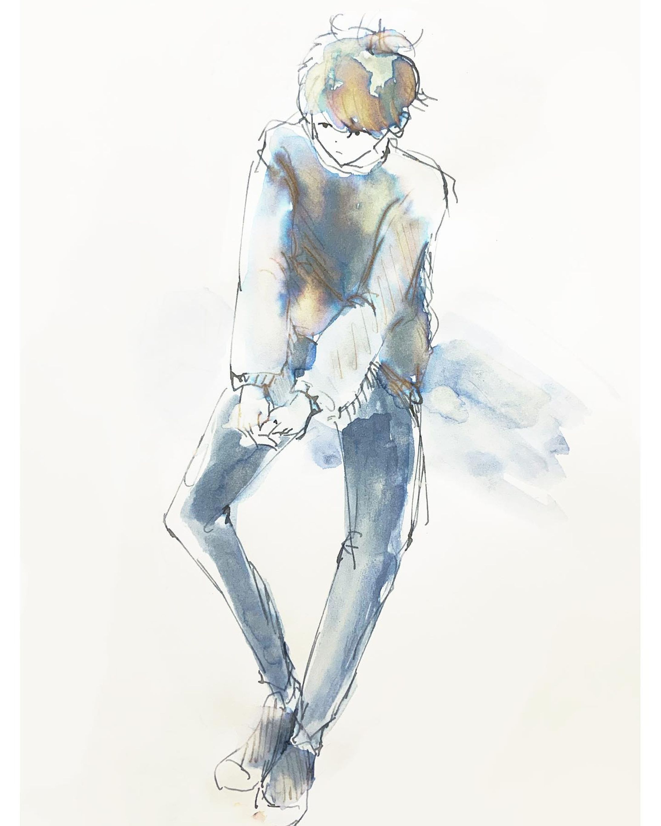 9月に注文させていただいていたLUCさんのガラスペン　銀河鉄道の夜（名前も好きです🤤🌃）が届いたので、さっそくお絵描きしました。
美しいだけじゃなくてとっても描きやすい、、！大きめだけど握るところの形がしっくりきて、なんか重さがテコの原理？的な感じでランニングシューズのごとく描くのを手助けしてくれる感じでした。紙のこだわりがない人なのですが（ハマったら破産すると思ってるからあまり調べないことにしている）、ひっかかりも感じませんでした。

前から使っているガラスペンよりも太い線が出やすいので、使い分けたいと思います☺️

最後の絵は同じ日に描いた子です。
座った子が描きたかったんだな。

それにしてもこういう地味色落ち着く😂

#ガラスペン
使ったインク　夜の音、カレドスコープ-1