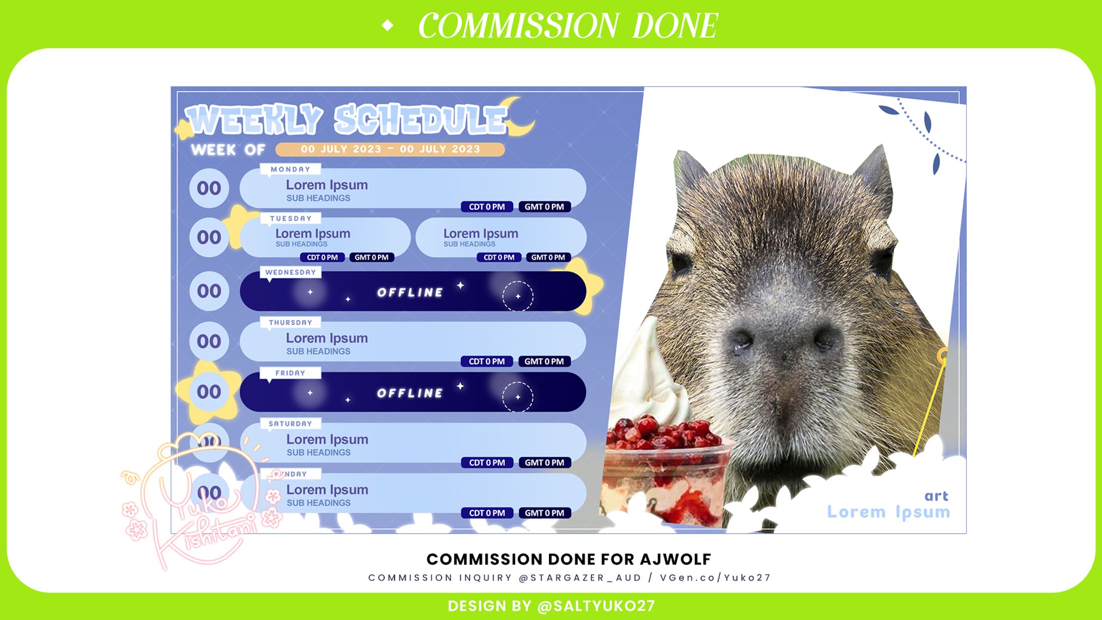 AJWolf's Stream Schedule-1