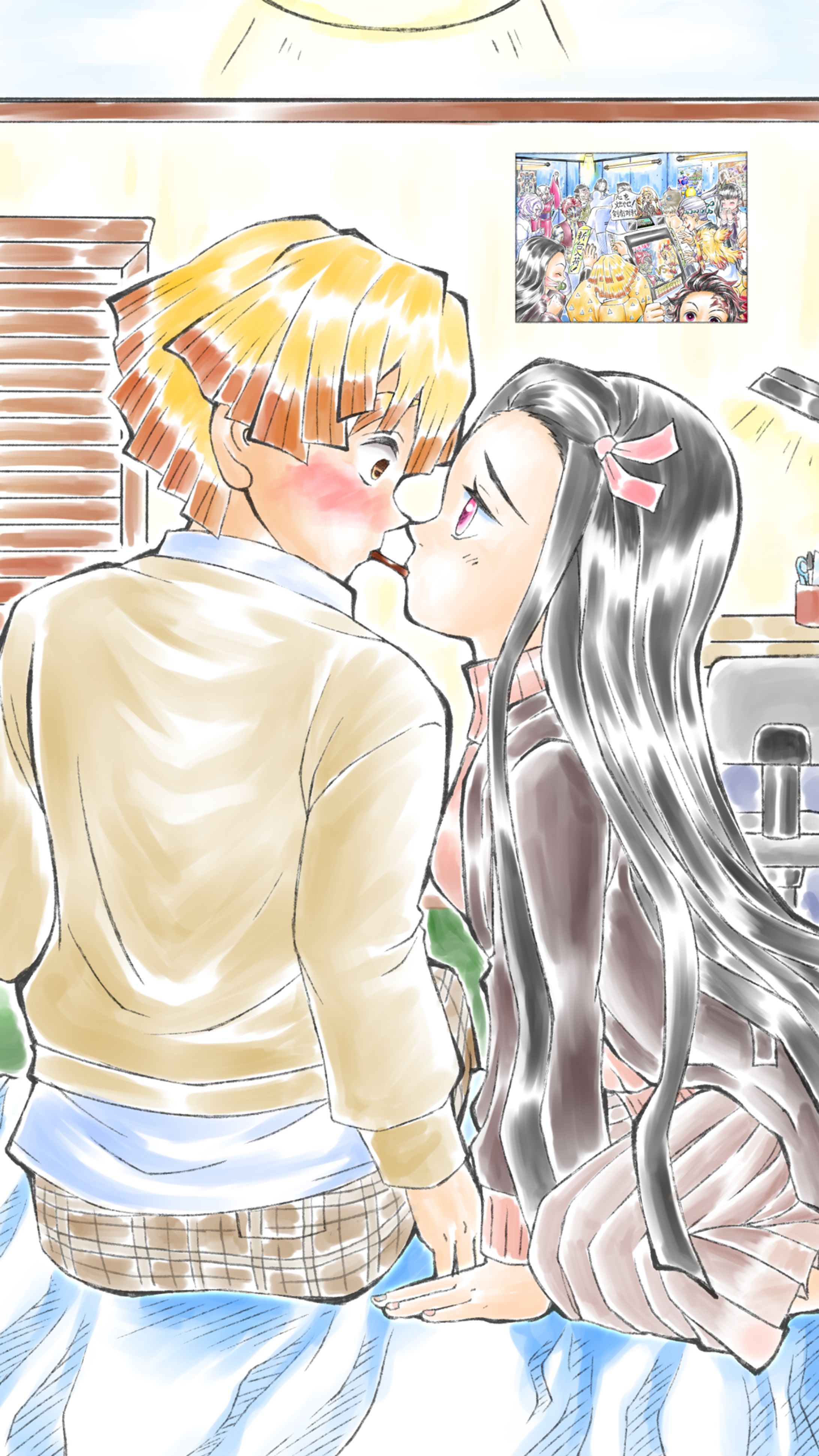 ポッキーゲーム後一口壁紙-1