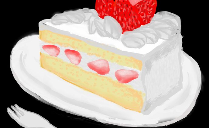 ショートケーキ（フードイラスト）