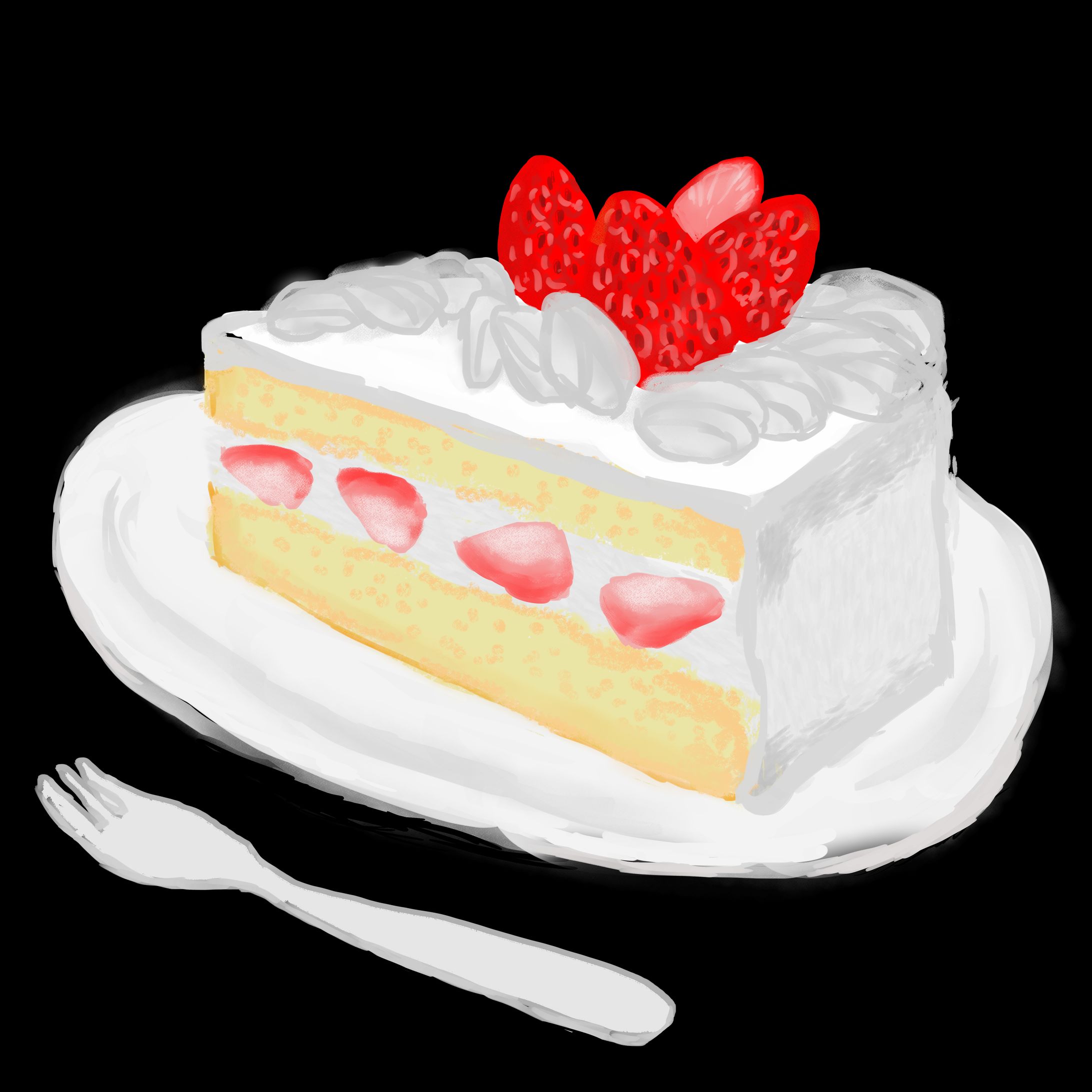 ショートケーキ（フードイラスト）-1
