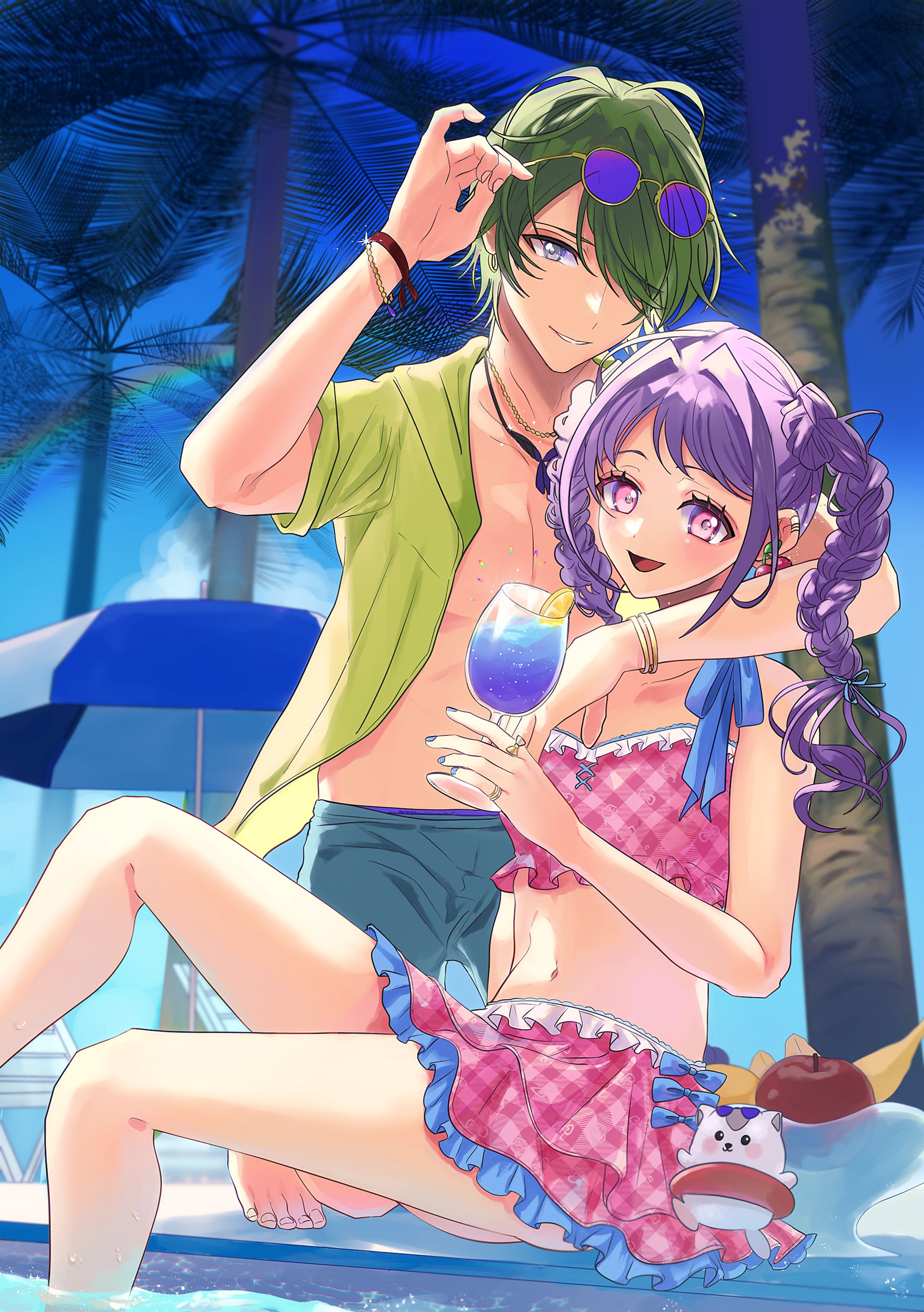 水着イラスト【プールデート】-1