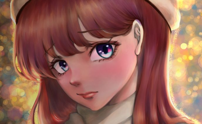 恥じらう彼女