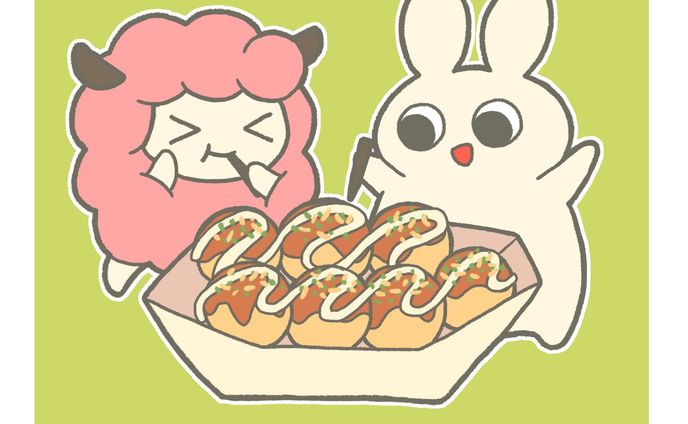 100日チャレンジ68日目
たこ焼き🐙
#100日チャレンジ #100日イラストチャレンジ #コナモンの日 #たこ焼き #うさぎ #ひつじ #イラスト