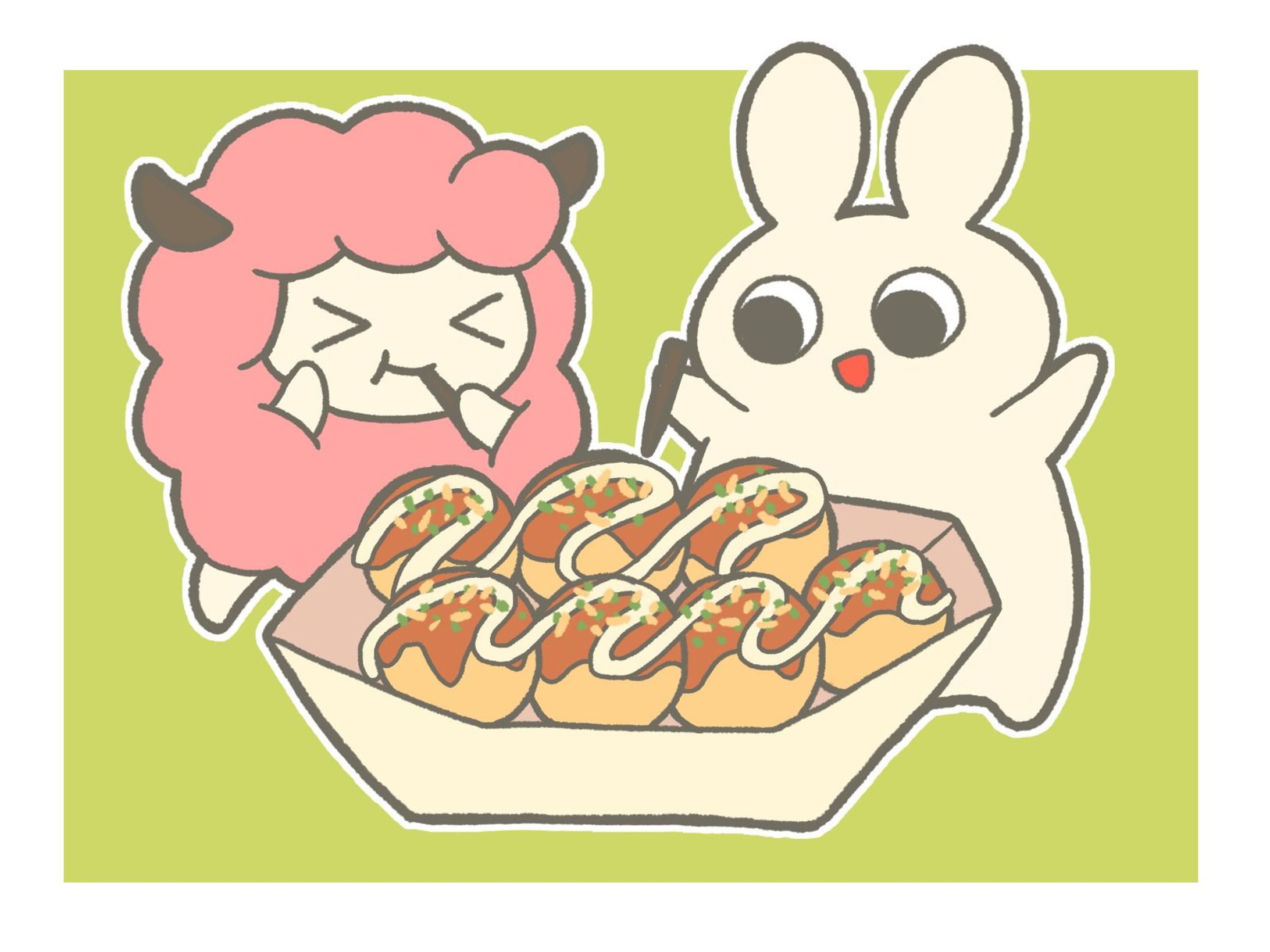 100日チャレンジ68日目
たこ焼き🐙
#100日チャレンジ #100日イラストチャレンジ #コナモンの日 #たこ焼き #うさぎ #ひつじ #イラスト-1