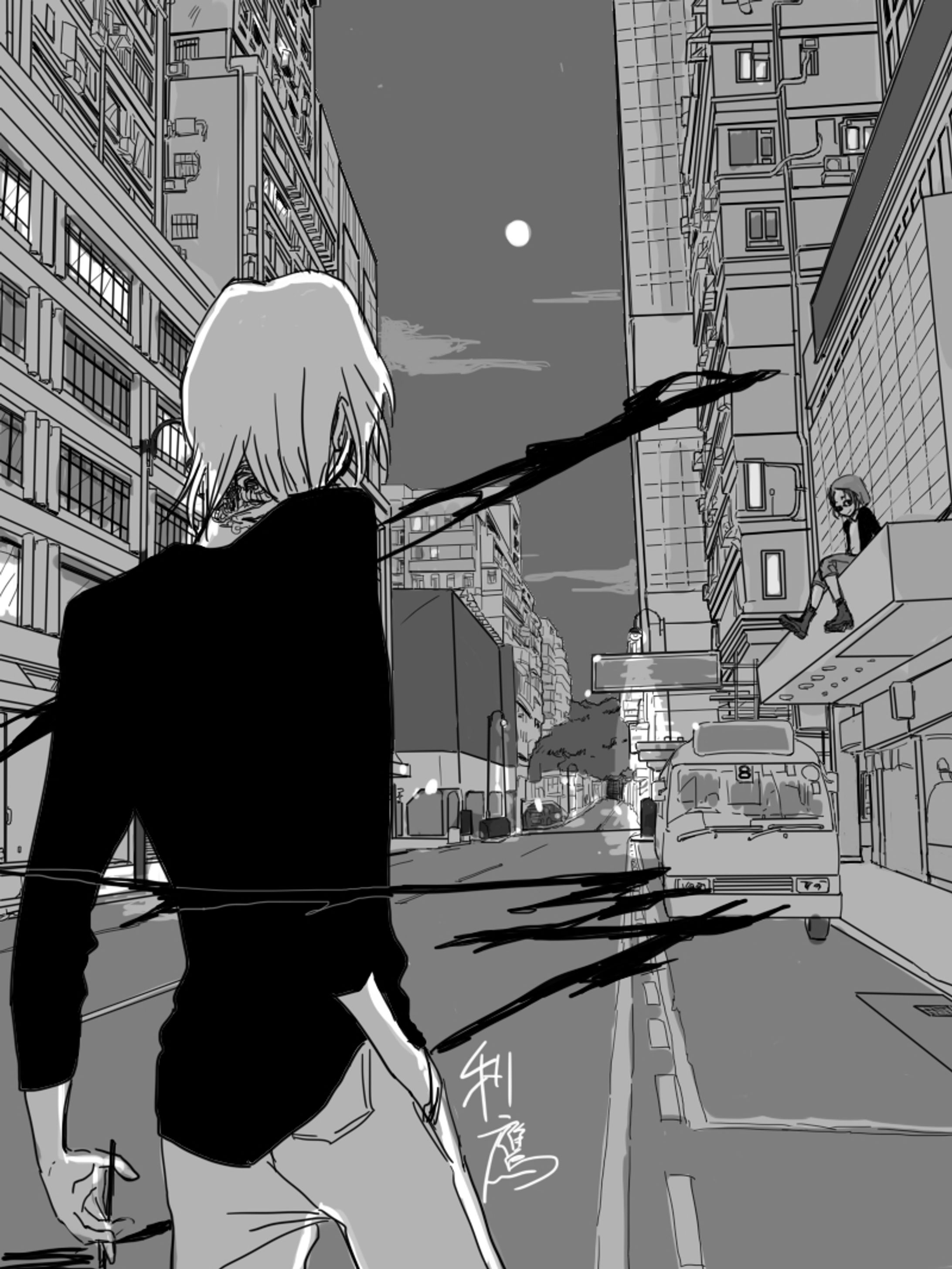白黒イラスト-1