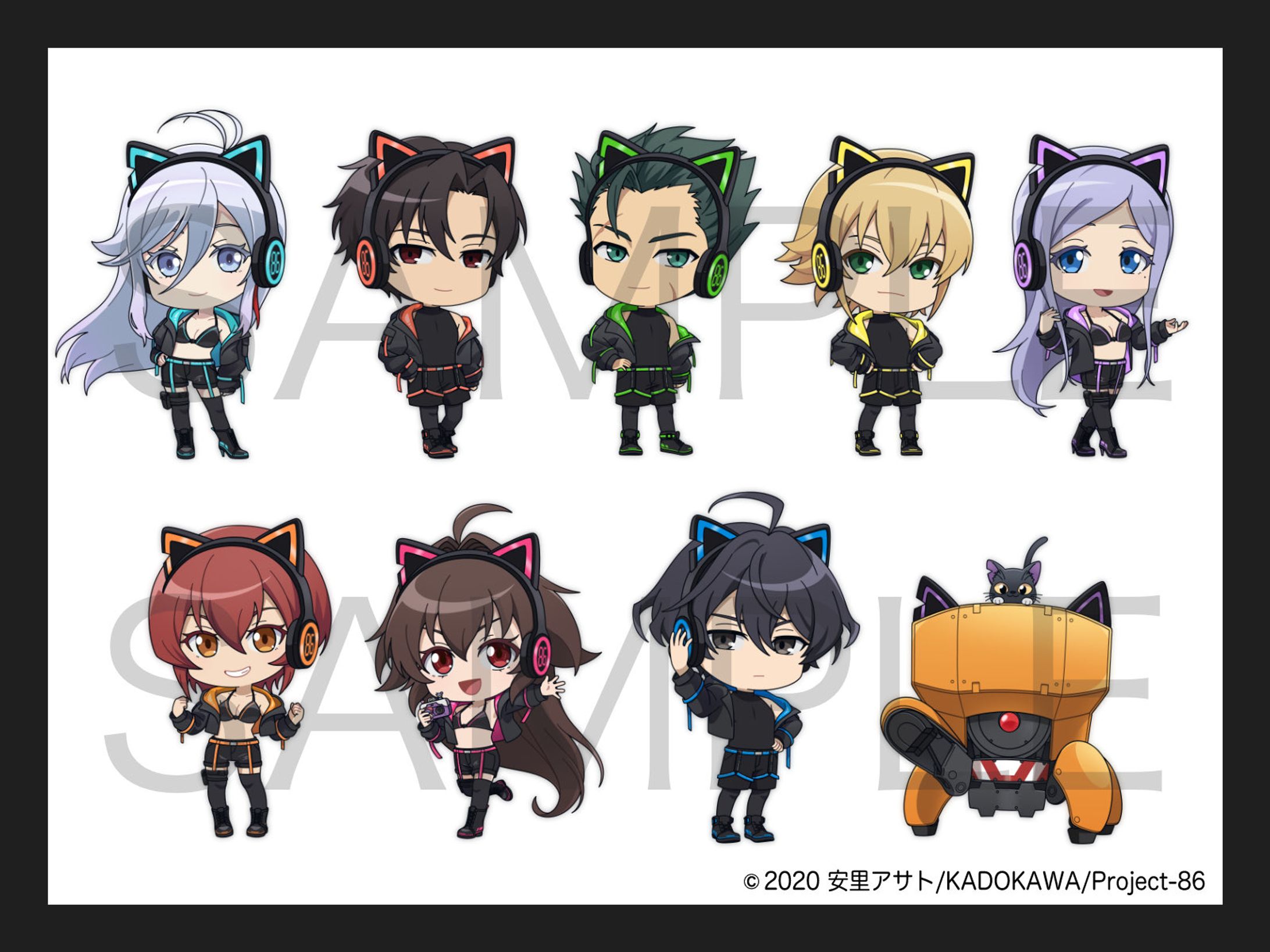 TVアニメ「８６―エイティシックス―」×コラボカフェ本舗BLANC ちびキャライラスト-1