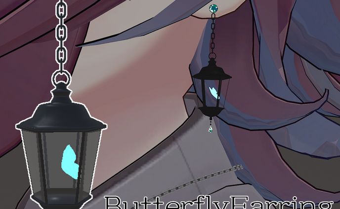 【VRChat想定】ButterflyEarring