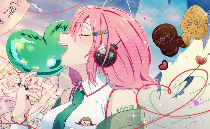 【創作】一枚絵【ロゴ差分】