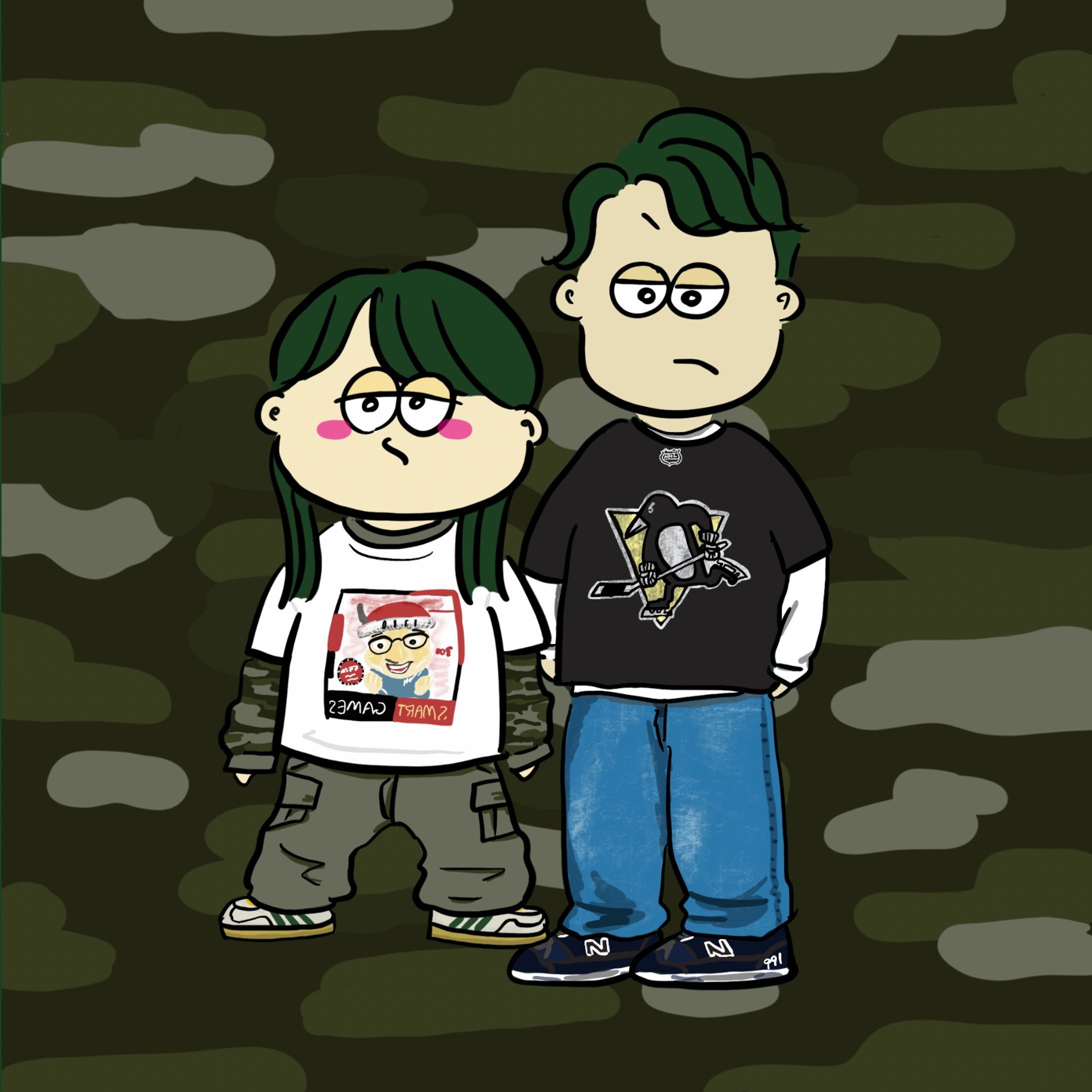 ステッカー用カップルイラスト-1