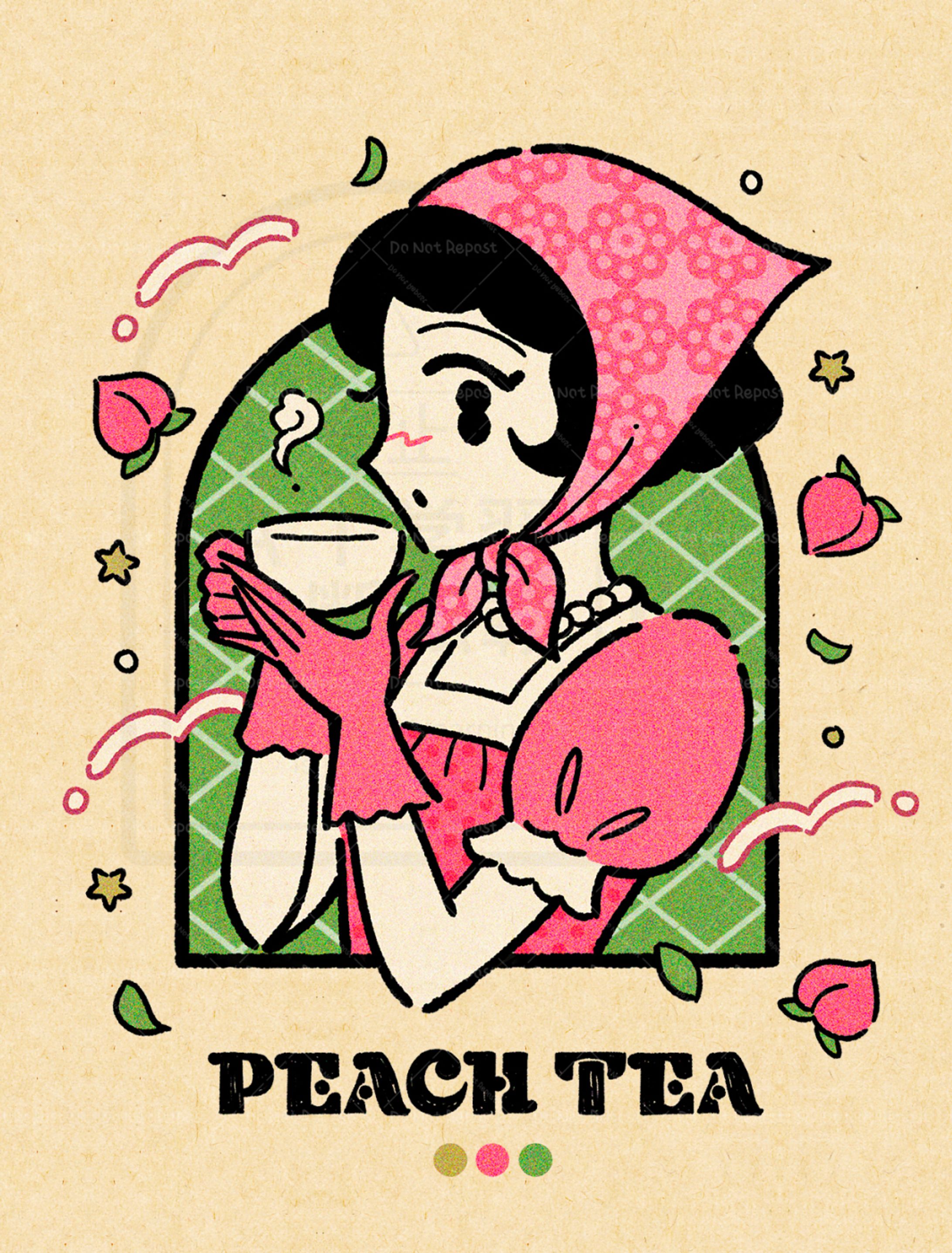 PEACH TEA GIRL☕️🍑🟢🩷🌟-1