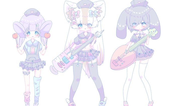バンド＋動物をテーマにしたオリジナルキャラクター