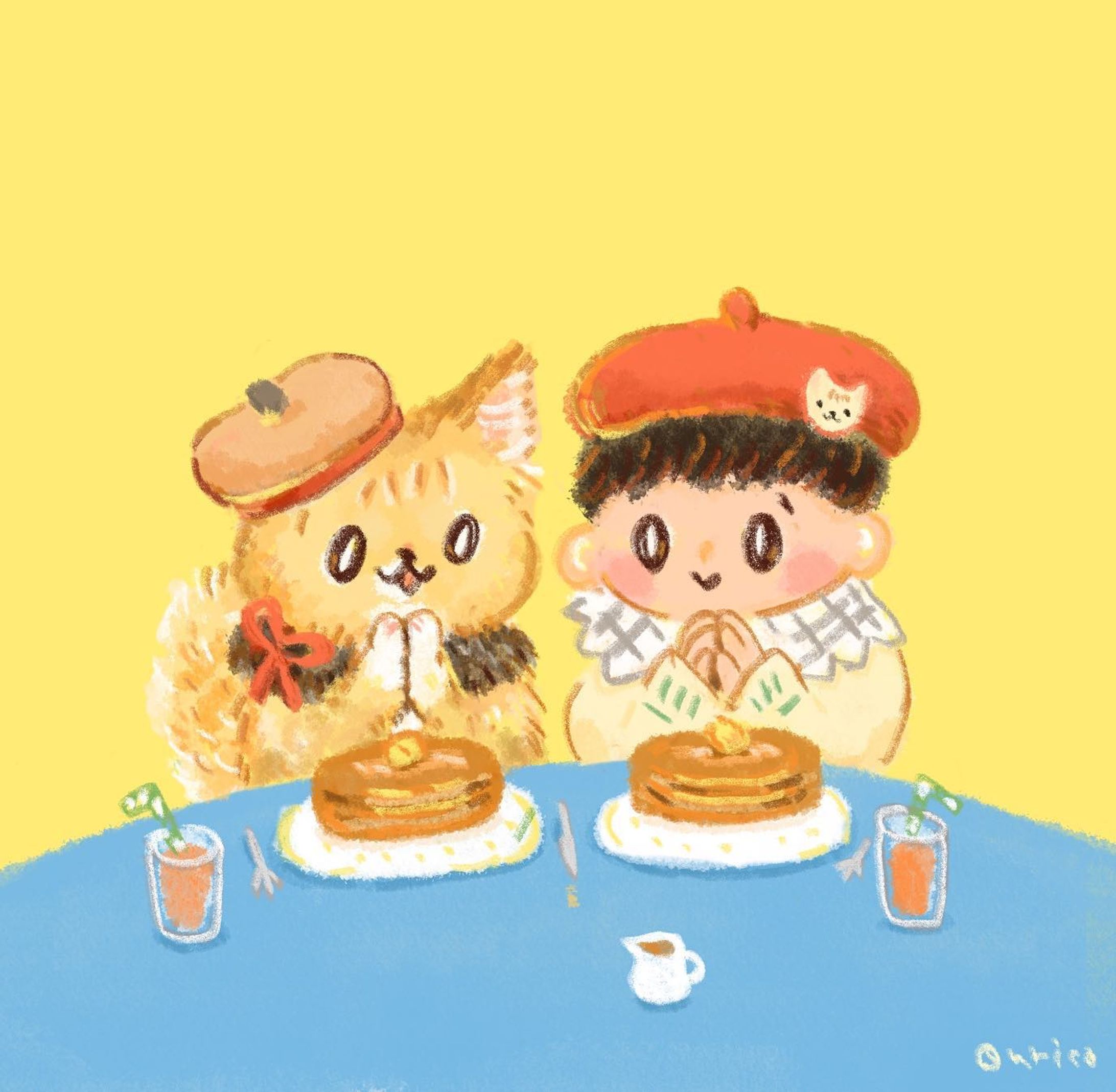 いただきます🥞

@pomchan0118 ぽむちゃん、甥っ子くんリクエストありがとうございました！
ぽむちゃんめっちゃオシャレさんでどのコーデで描くかワクワクしながら悩みました✌️

#illust #artwork #illustration #drawing #cuteart #cuteartwork #kawaiiart #いらすと #イラスト #ねこ #猫 #キャラクター #ほのぼの #絵  #いらすとぐらむ #イラストレーター #일러스트 #미술 #插图 #插畫 #猫イラスト#ゆるいイラスト#catillustration #イラストグラム#animalillustration#オリジナルイラスト#マンチカン#パンケーキ#猫と子供-1