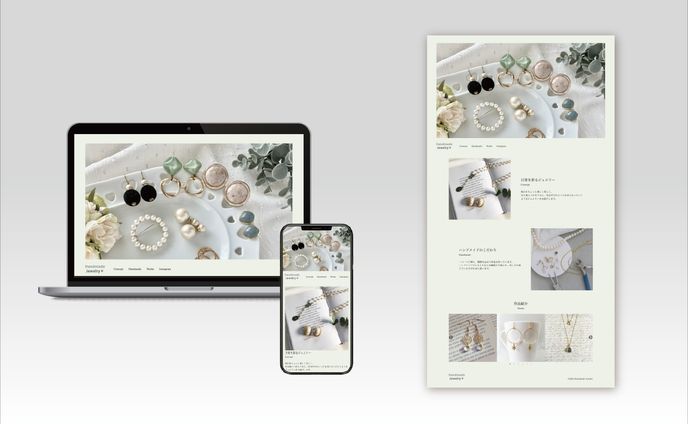 【Webサイト】ハンドメイドアクセサリー紹介ページ
