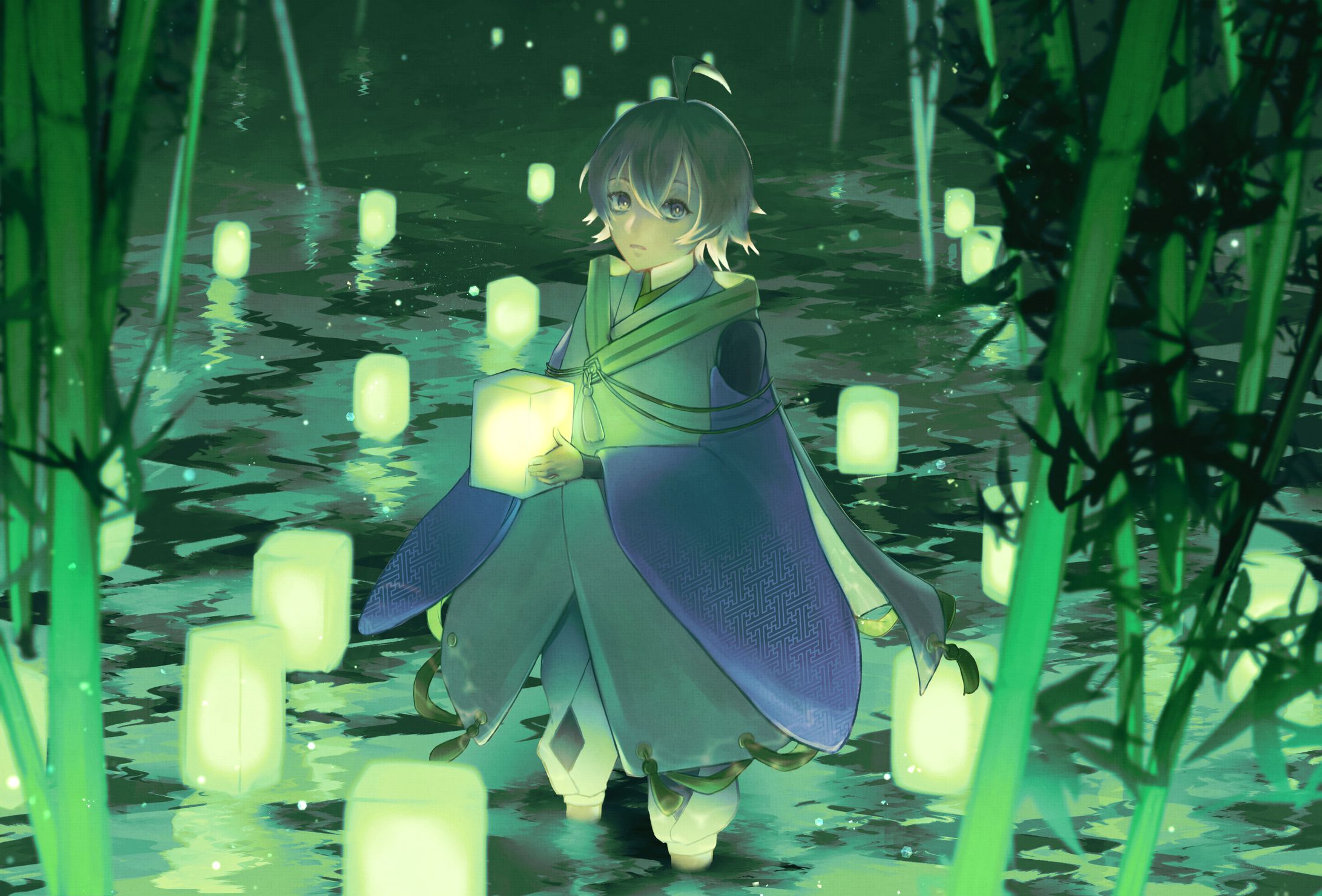 ［work］ 這々 底寝様 ［2周年記念イラスト］-1