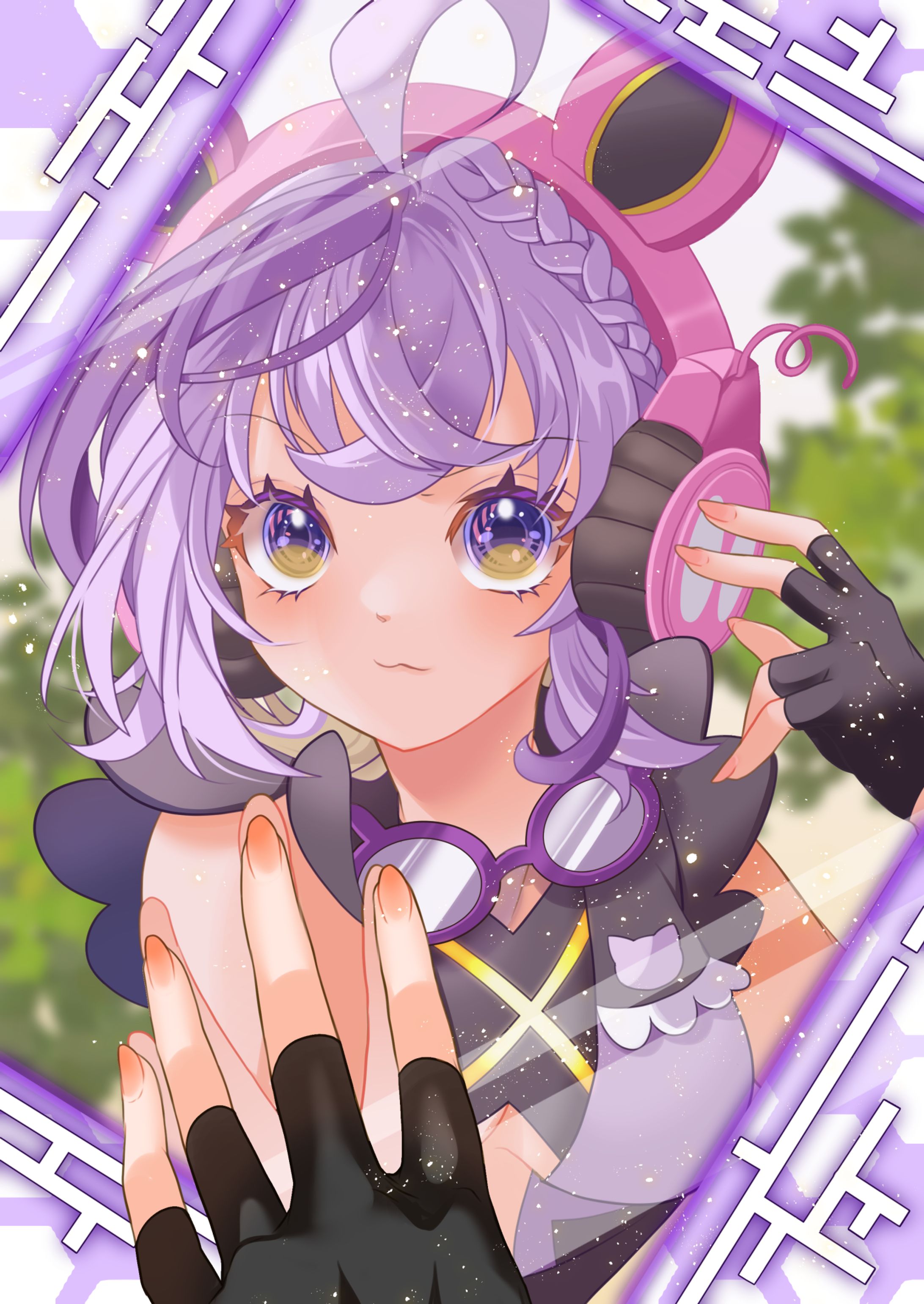 【イラスト】鏡でおめかし-1