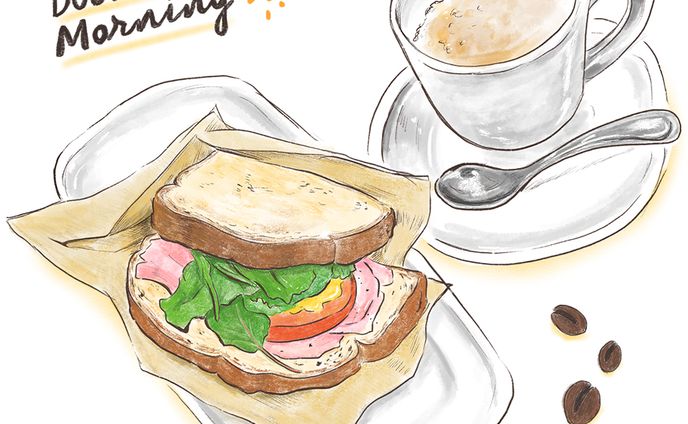 カフェ、趣味絵
