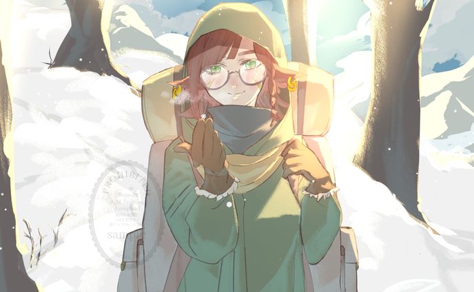 雪山にて