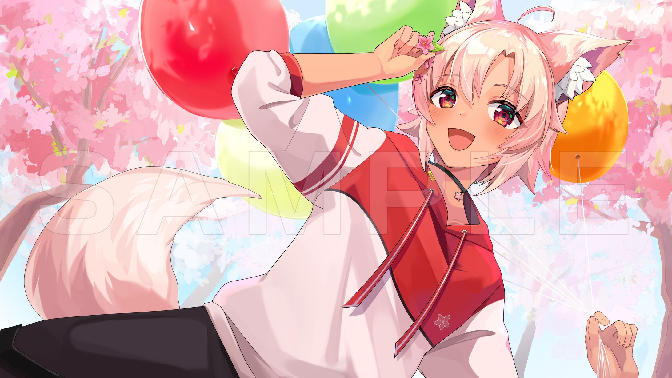 〈お仕事〉桃神ハナモ様/3周年記念イラスト-1