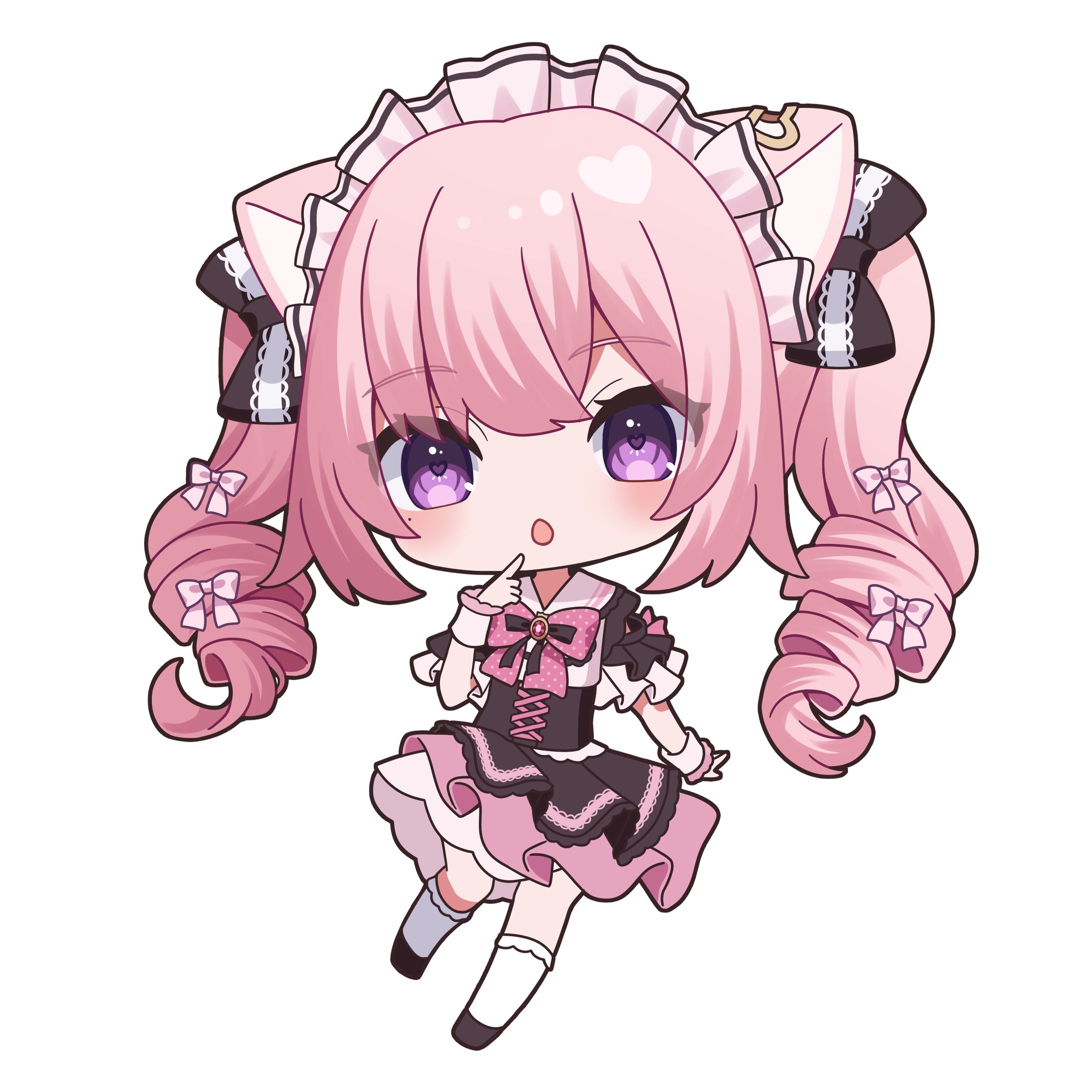 【オリジナル】ぴんくちゃんミニキャライラスト-1