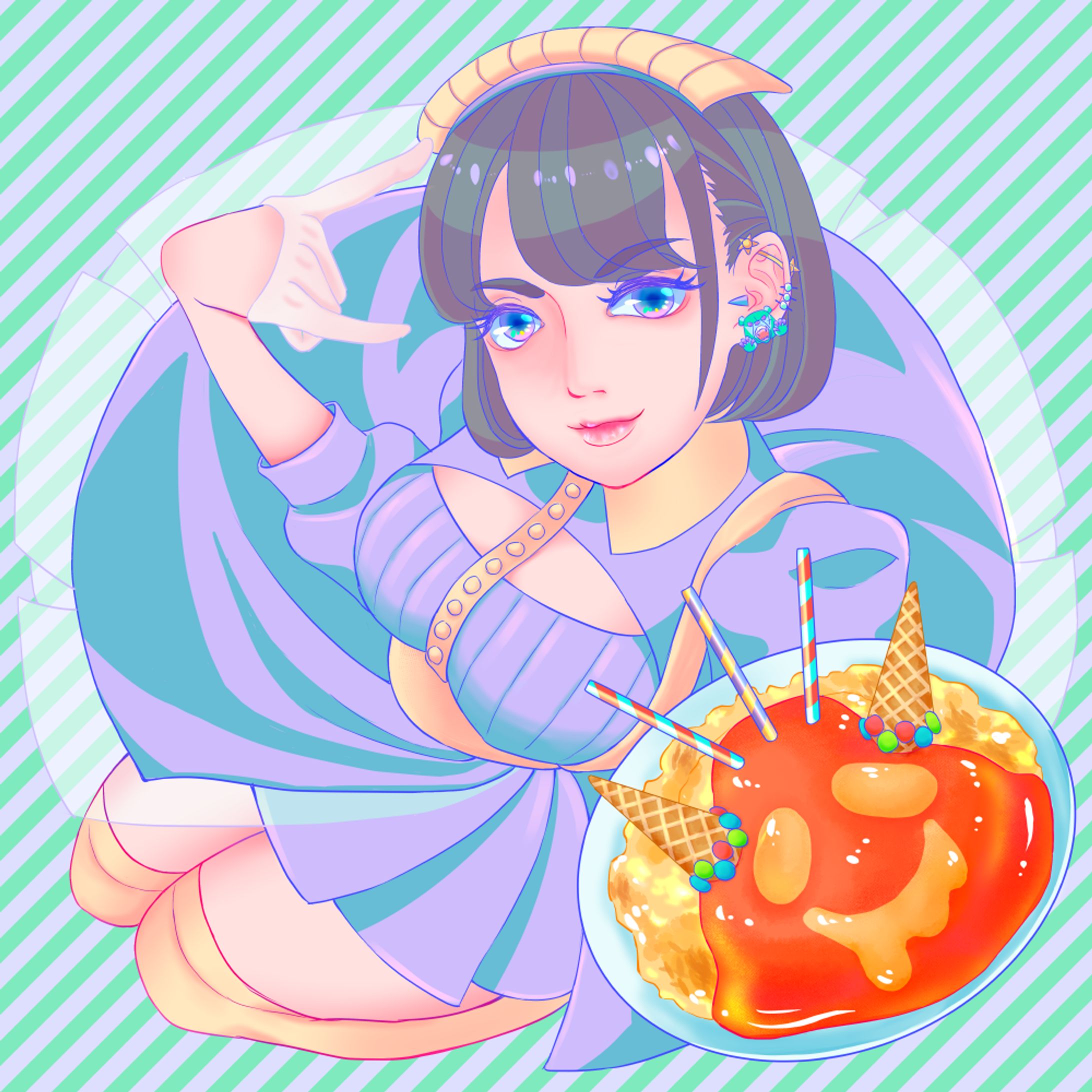 オリジナルイラスト【ぱすてるメイド】-1