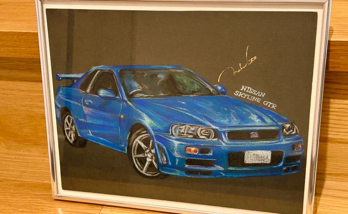 日産スカイラインGTRパステル画