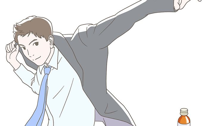 スーツに袖を通す_羽織る_男性