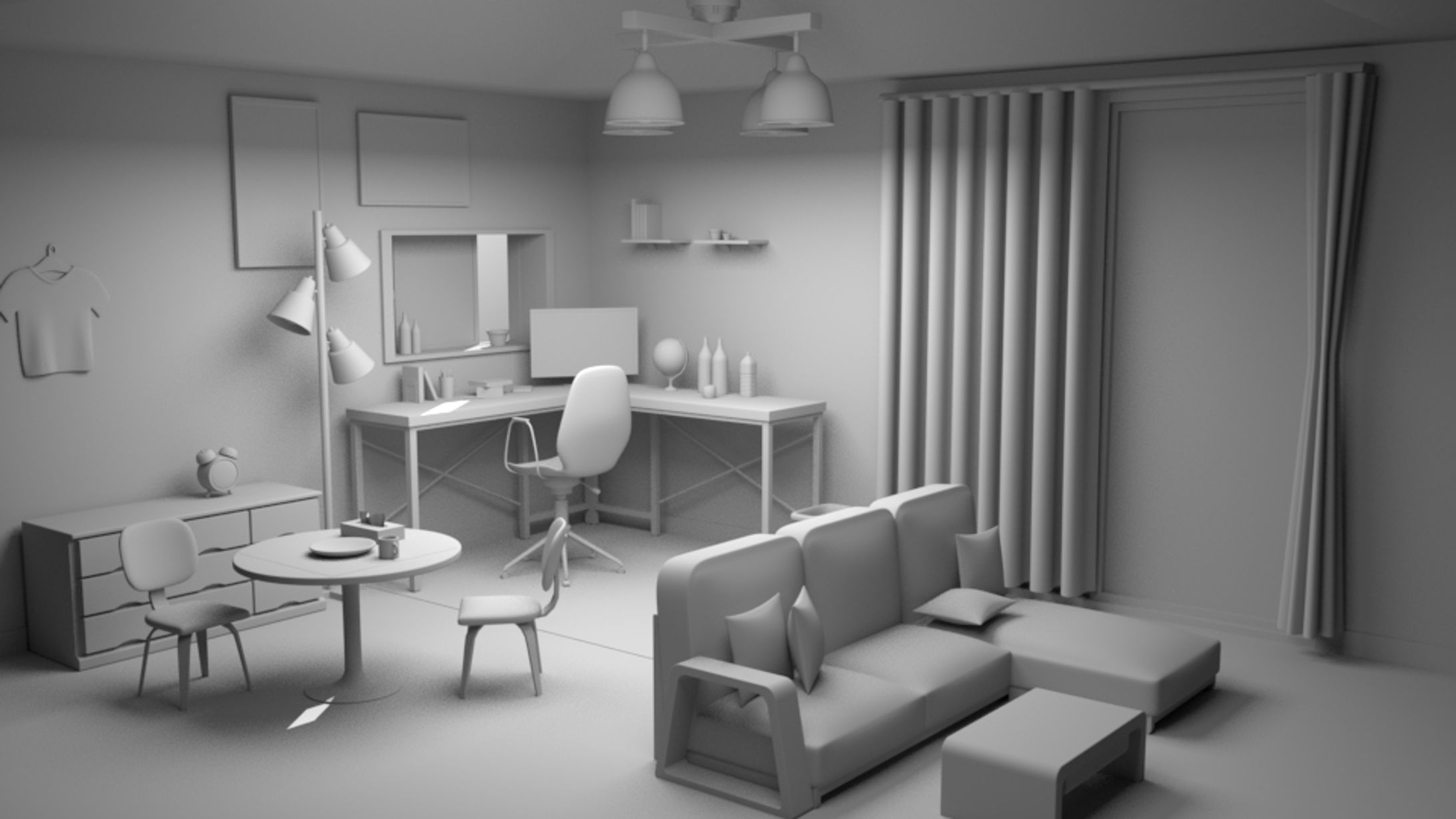 【3DCG】部屋 before/after-1