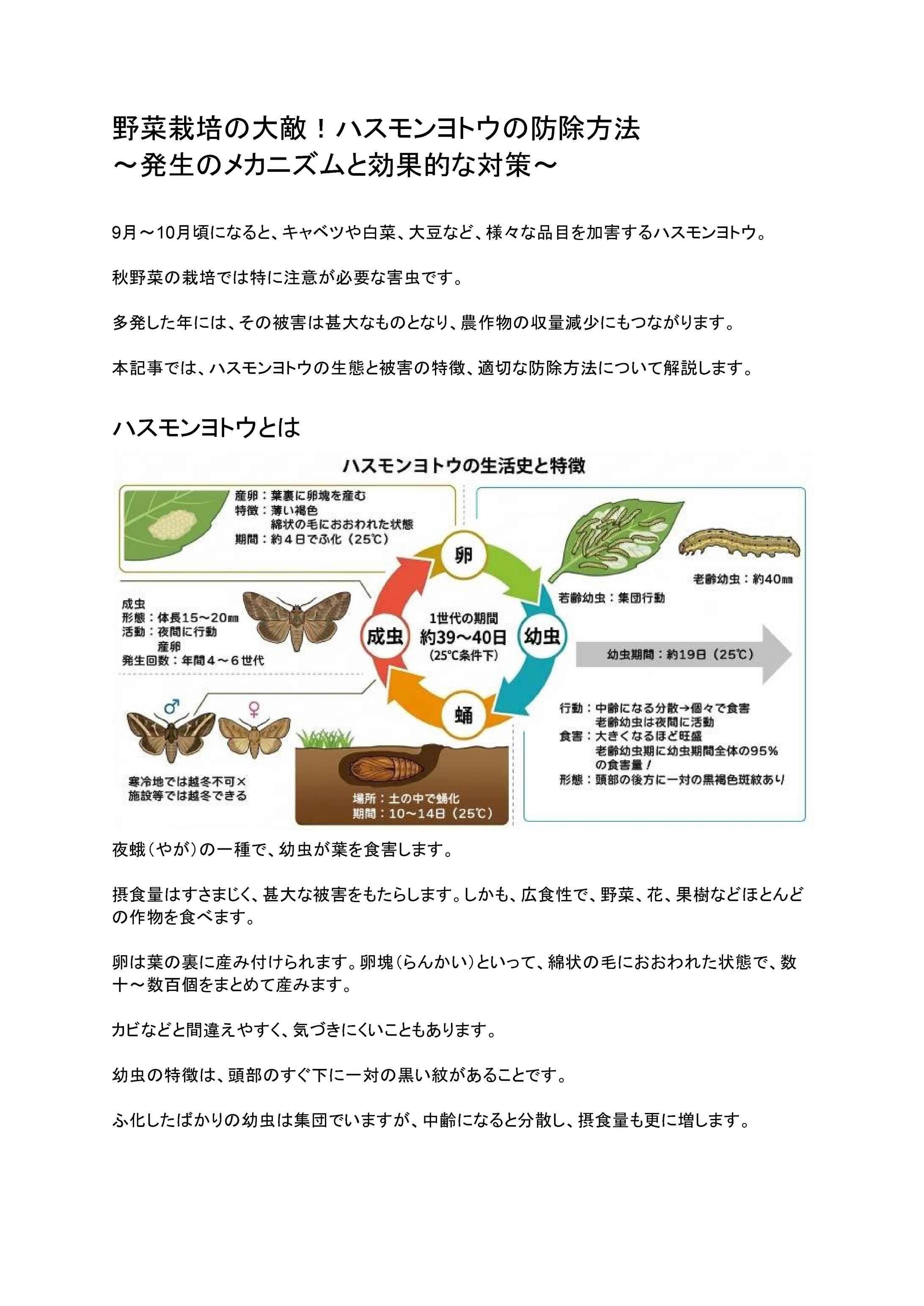 野菜栽培の大敵！ハスモンヨトウの防除方法～発生のメカニズムと効果的な対策～-1