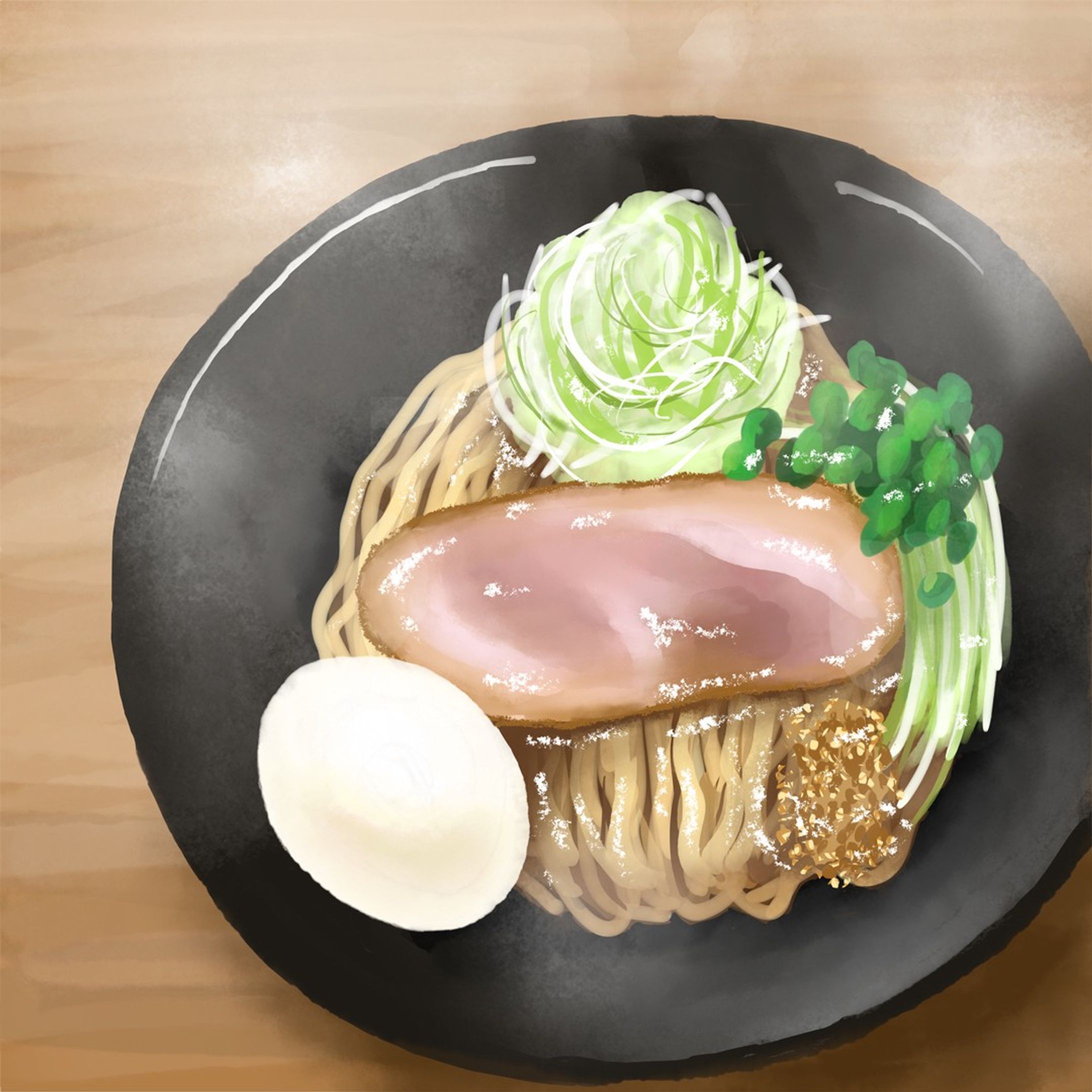 ＼食べ物の手描きイラストに挑戦シリーズ／
行きつけのラーメン屋 「らーめん能登山」の三大お気に入りラーメン
③汁なし油そば 醤油！
塩っ気ｷﾞｬﾝｷﾞｬﾝ醤油味がっつりの油そばは夏の塩分補給にぴったり☆
もちろん年中無休で食べるけどね🤗
でっかいトロトロチャーシューとダシ注入玉子で優勝間違いなし！！.
.
#イラスト #illustration #手描き #デザイン #design #アート #art #油そば #ラーメン #らーめん #らーめん能登山 #adobefresco #fresco #イラストレーター #illustrator
#イラストレーターさんと繋がりたい-1