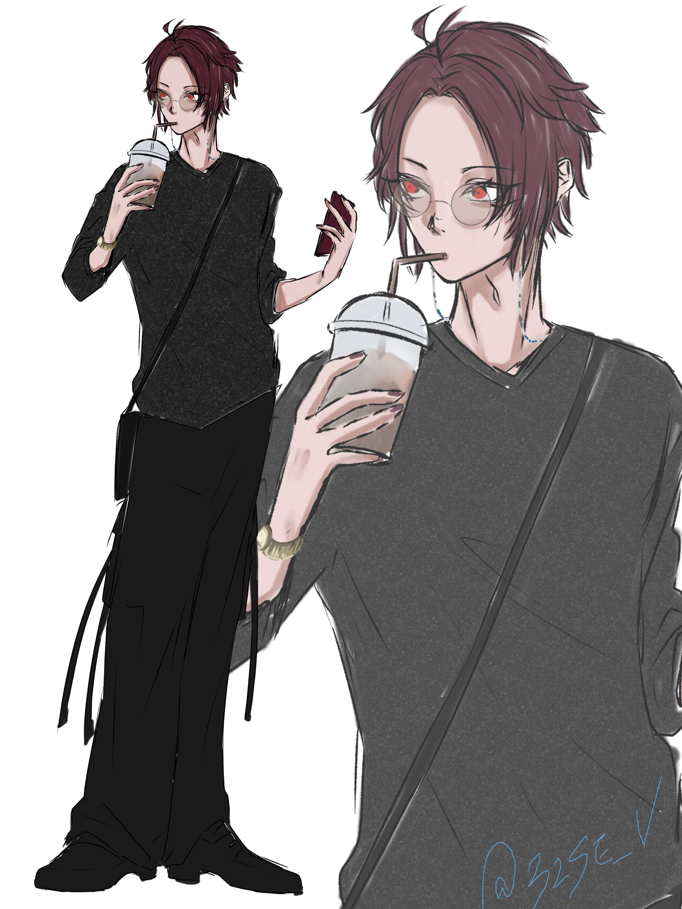 嬌楽ハイネさん_私服落書き-1