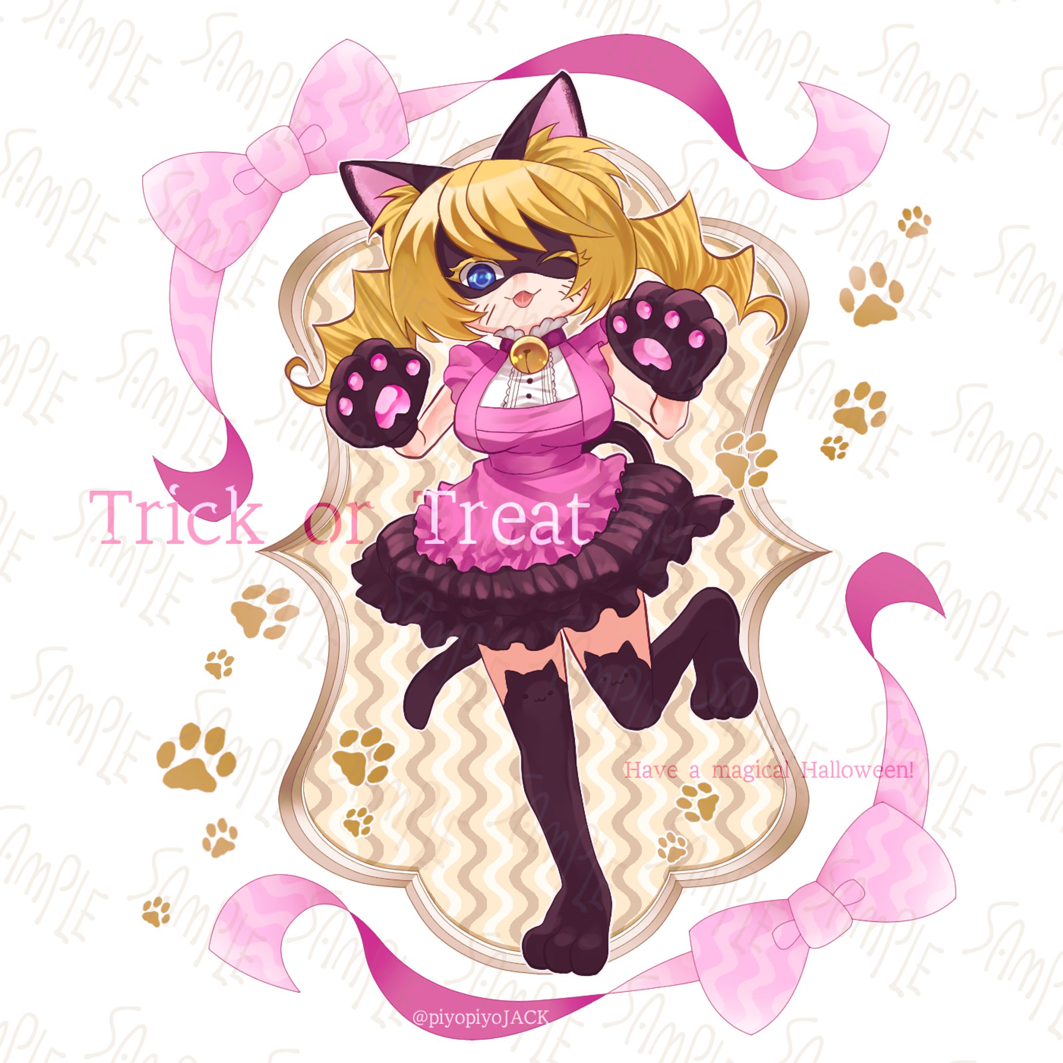 ハロウィーンイラスト（ネコ）-1