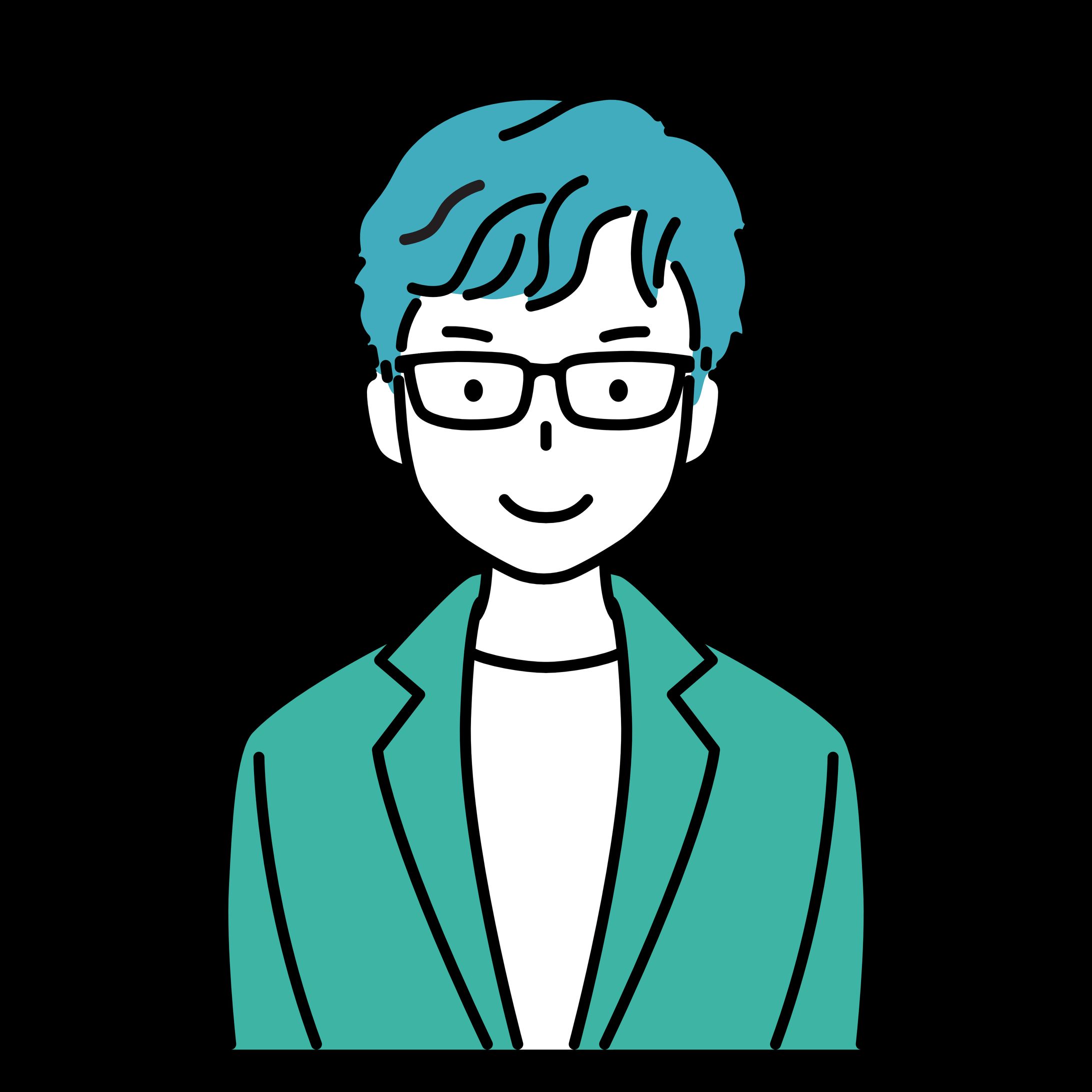 ジャケットを着るメガネの男性-1