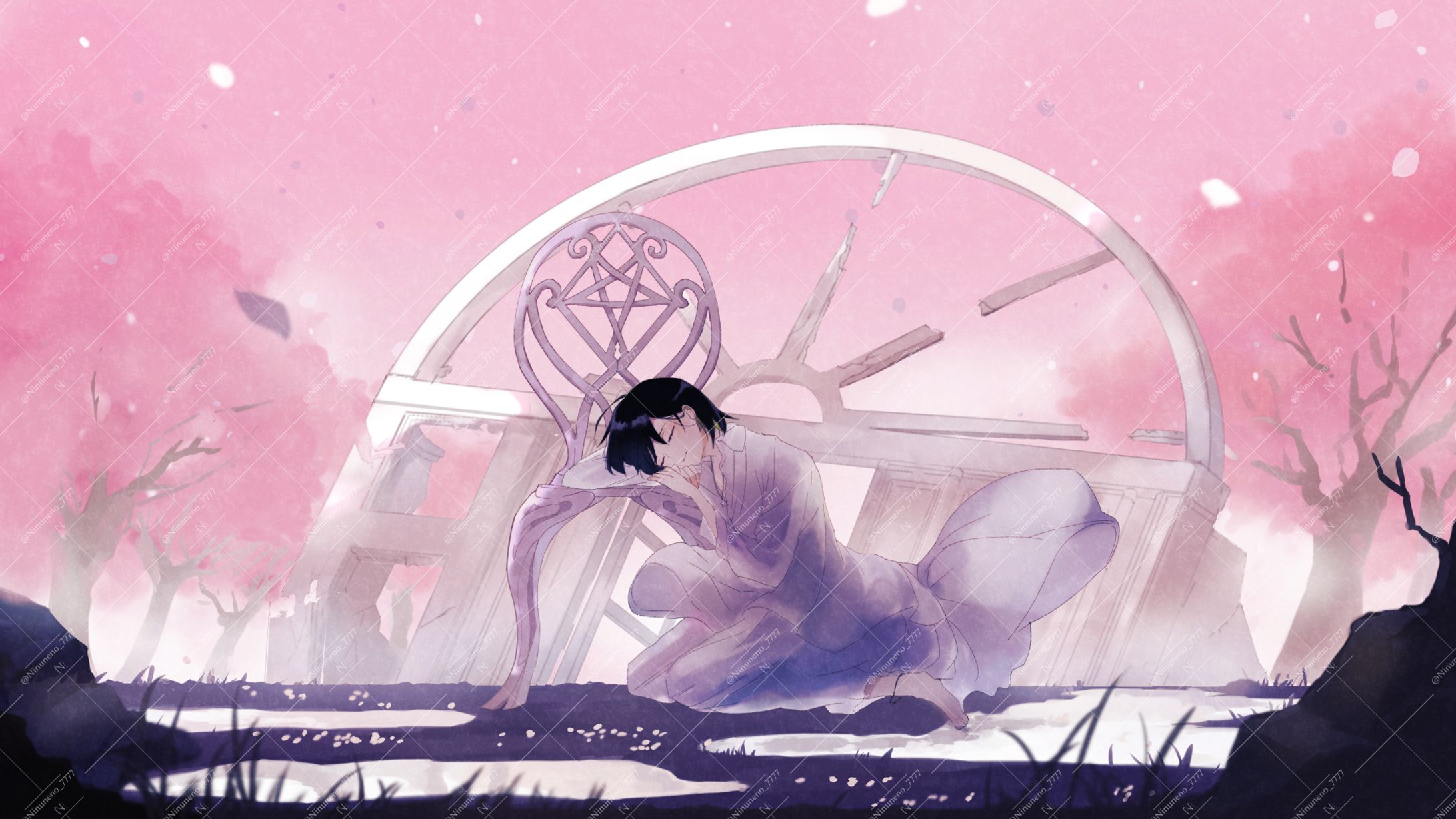 ご依頼品　おくら様　「春を待つ / Islet feat.倚水」歌ってみたイラスト-1